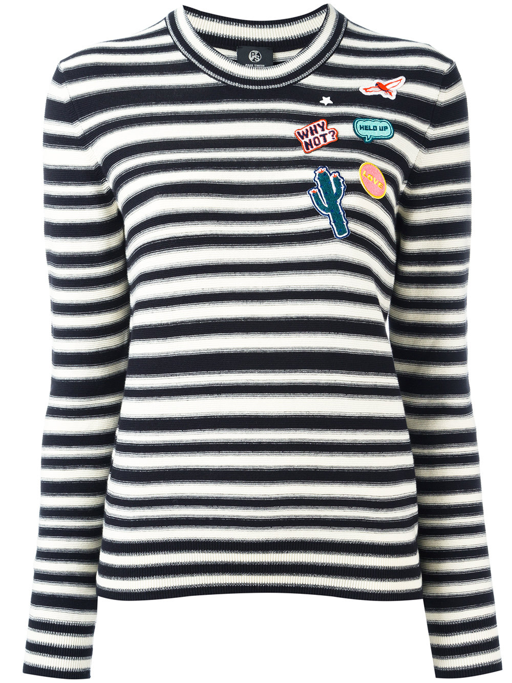 patches striped jumper