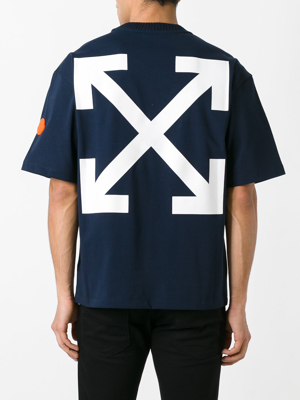 moncler x off-white logo print t-shirt 海淘返利 米饭粒返利网