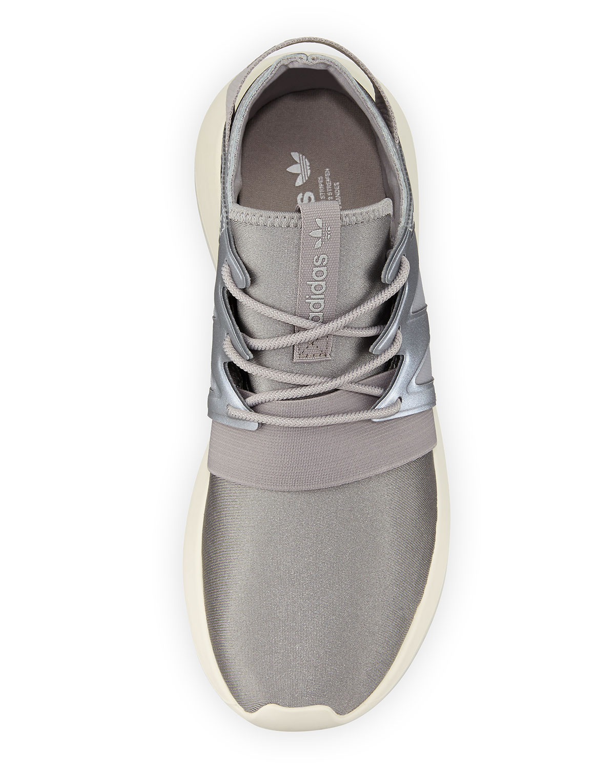 tubular viral neoprene sneaker, metallic silver/core white