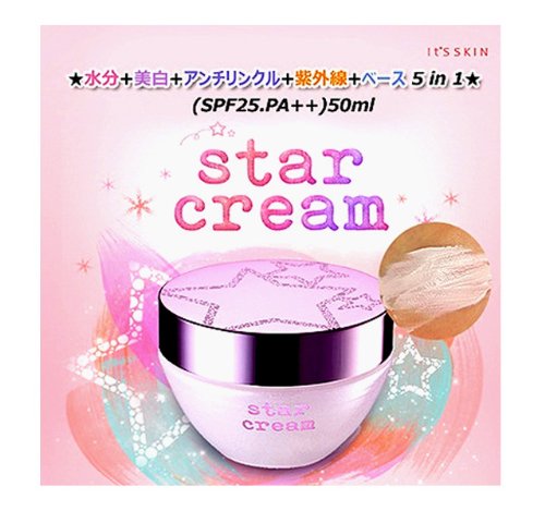 It's skin イッツスキン スター クリーム SPF25.PA++ 50ml 天然コスメ シルクセリシン 2pm ニックン 角質ケア ブラックヘッド シルクボール