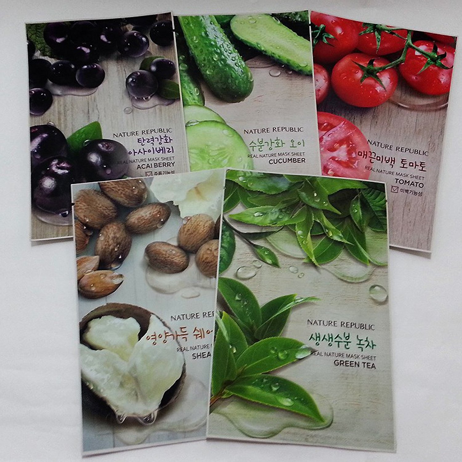 [韓国 Nature Republic] Nature Republic フェイシャルマスクパック10+5パック（シート）フェイススキンケアオールスキンタイプ (Nature Republic Facial Mask Pack 10+5 Packs(She