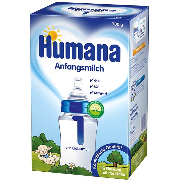 HUMANA 胡玛娜 婴幼儿配方奶粉1段  含LCP+GOS 700g (0-6个月)