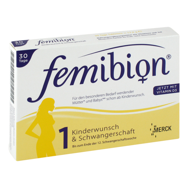 Femibion 孕妇叶酸+D3+B族维生素+碘口服片1号 （备孕到孕期第12周）