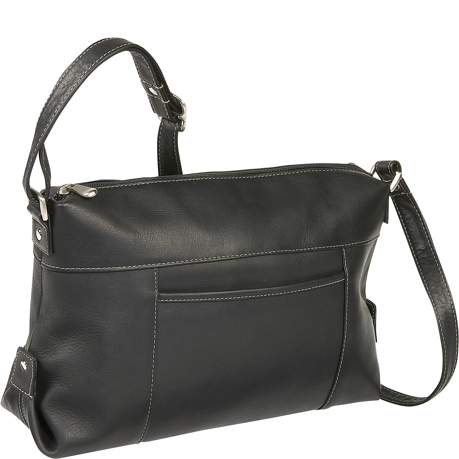 Top Zip Front Slip Shoulder Bag