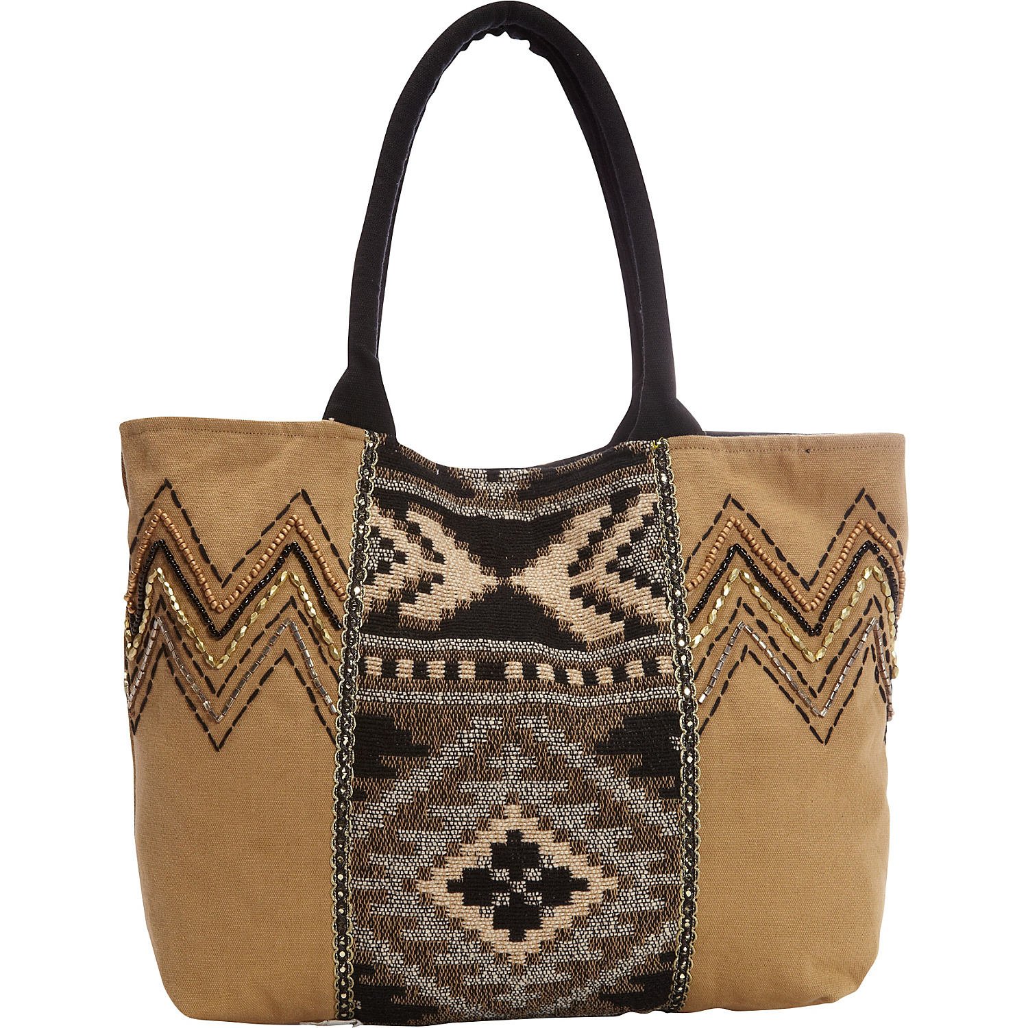 Shoulder Bag with Geometric Aztec Print