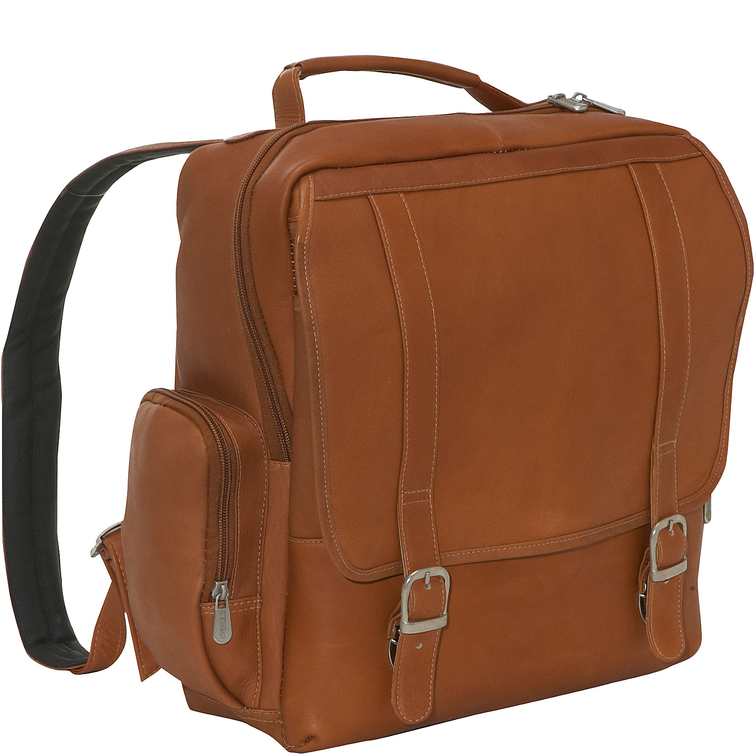 Vertical Leather Laptop Backpack