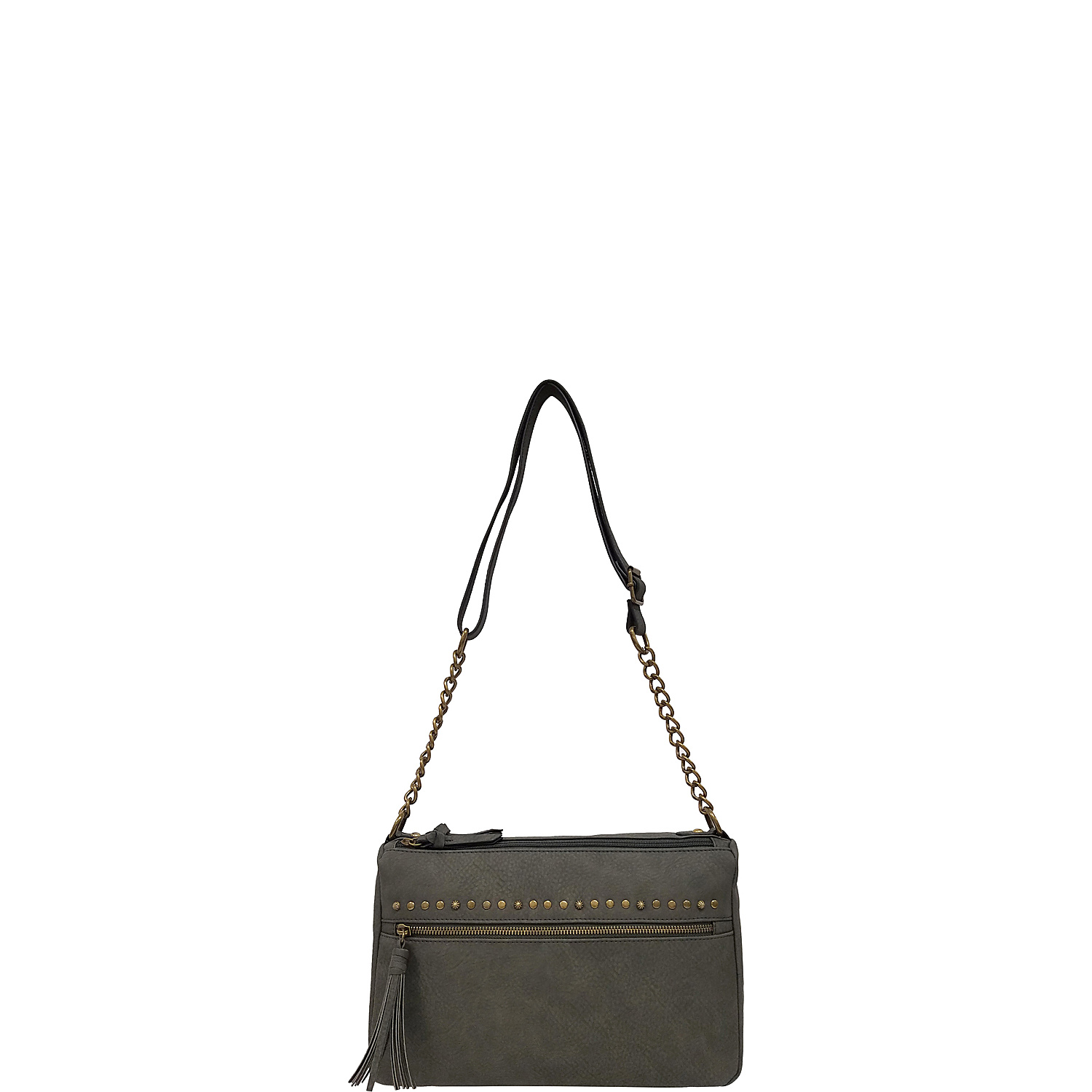 Grainy Pebble Studded Crossbody