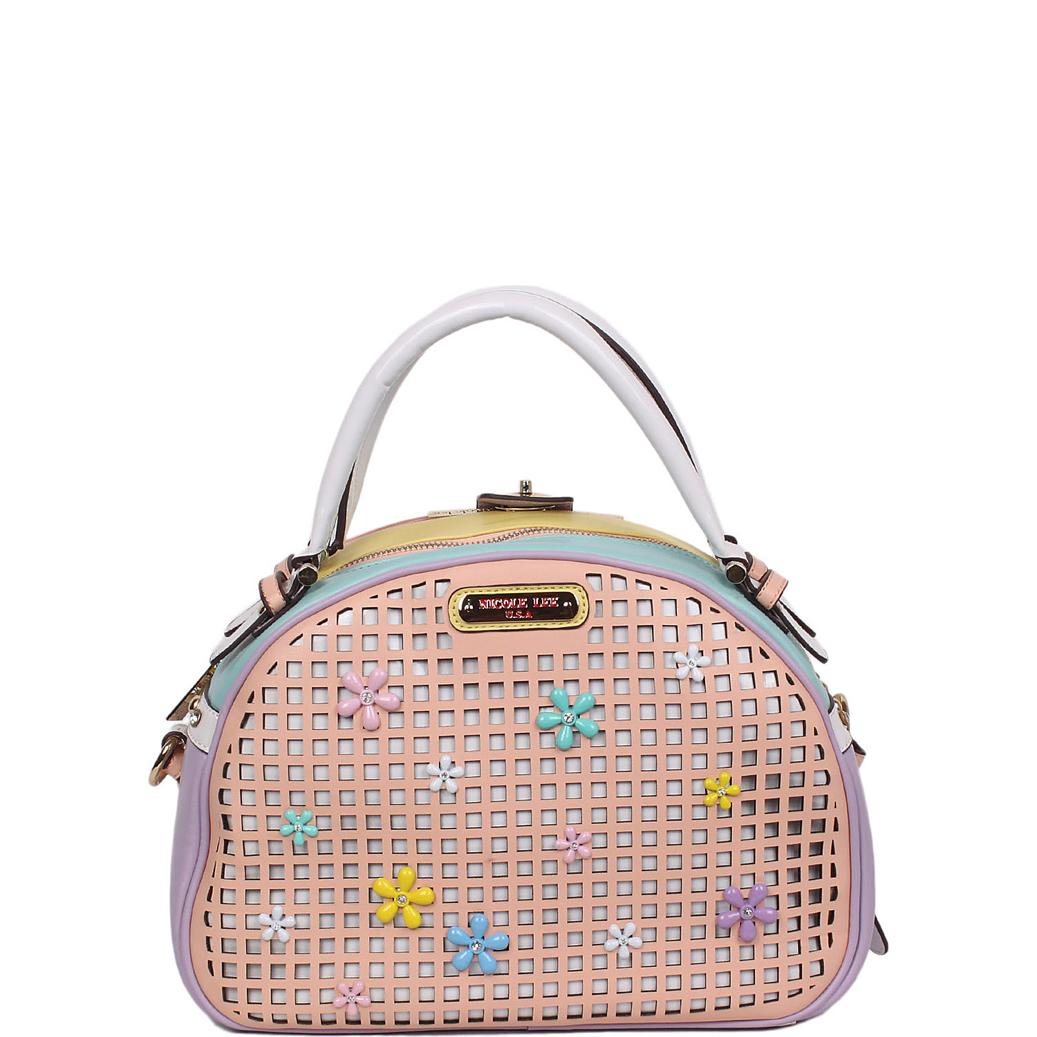 Selina Floral Pastel Bowler Bag