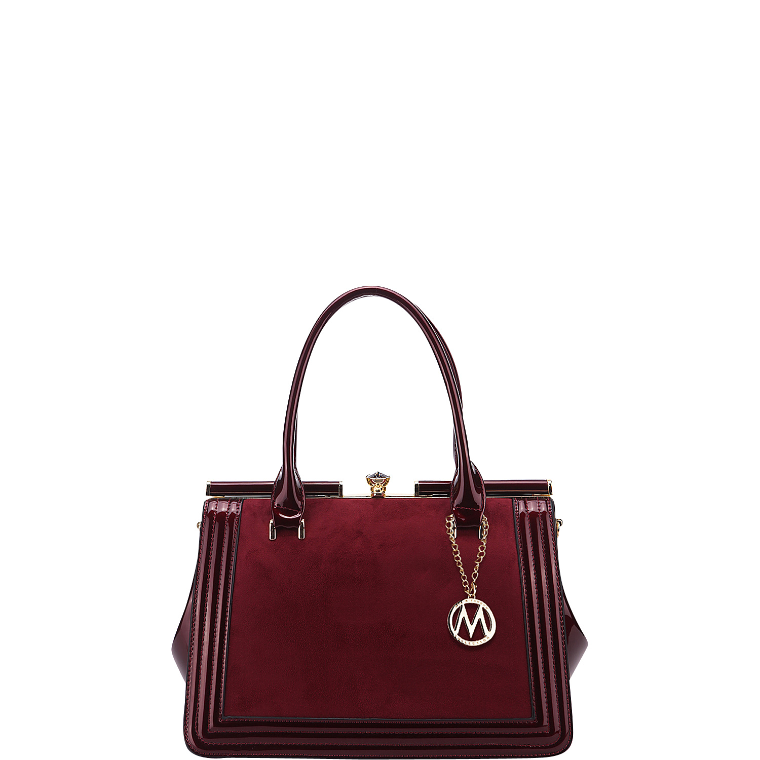 Marigold Kiss-Lock Patent Celebrity Style Satchel