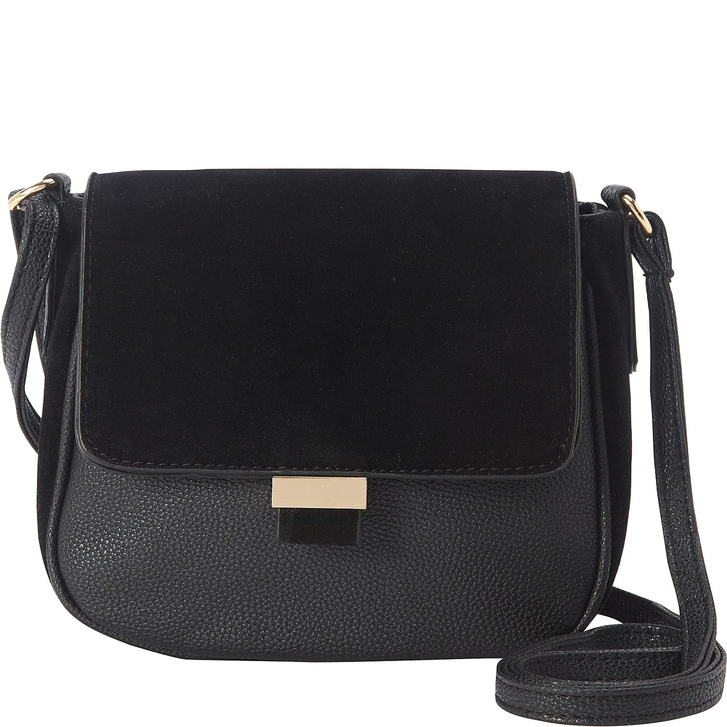 Suede Flap Saddle Bag