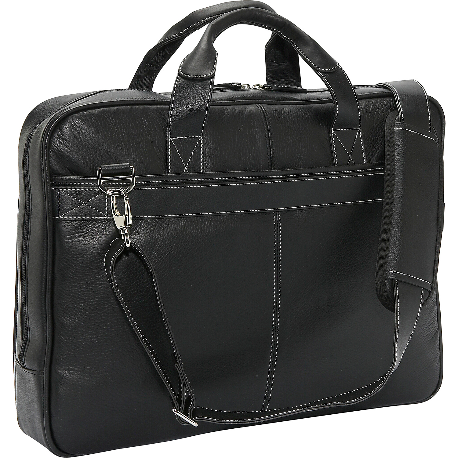 Deluxe Leather Laptop Briefcase - 15.4"