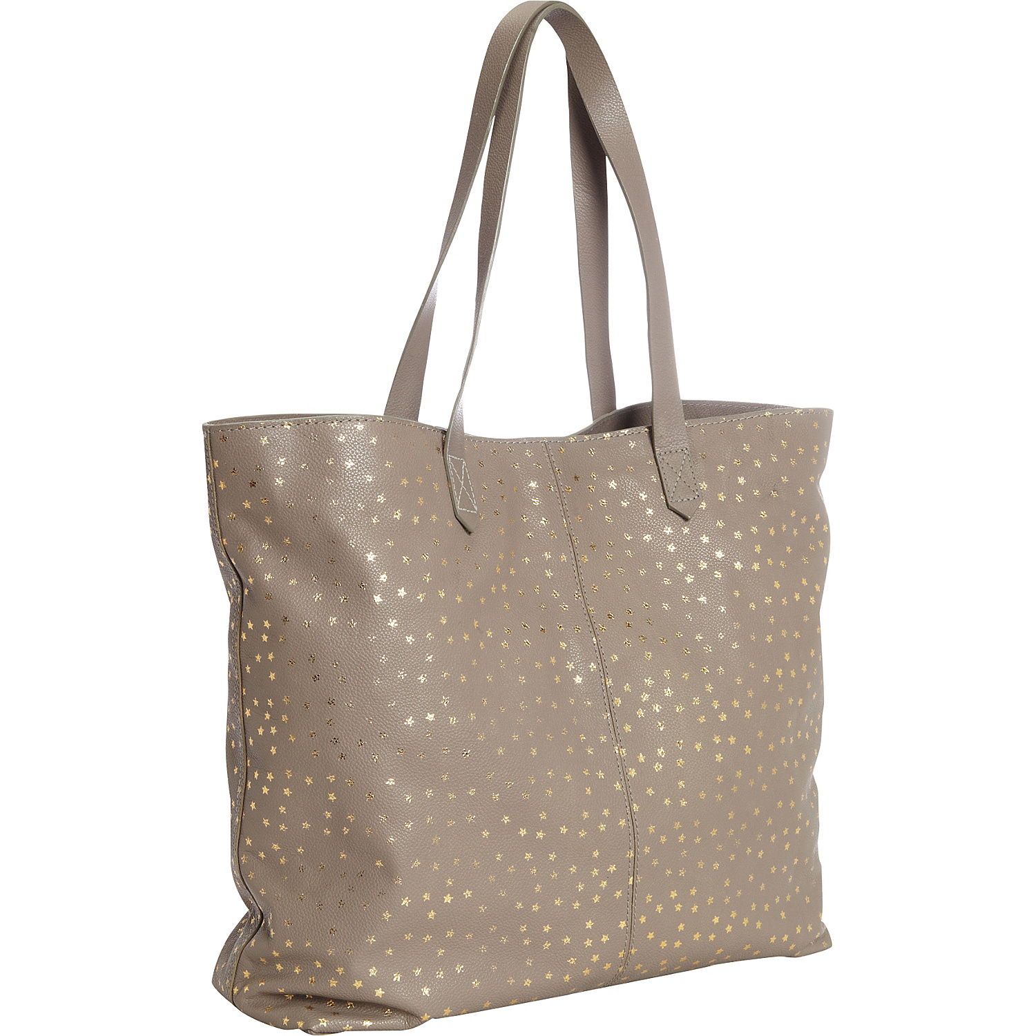 Leather Tote with Gold Foil Stars