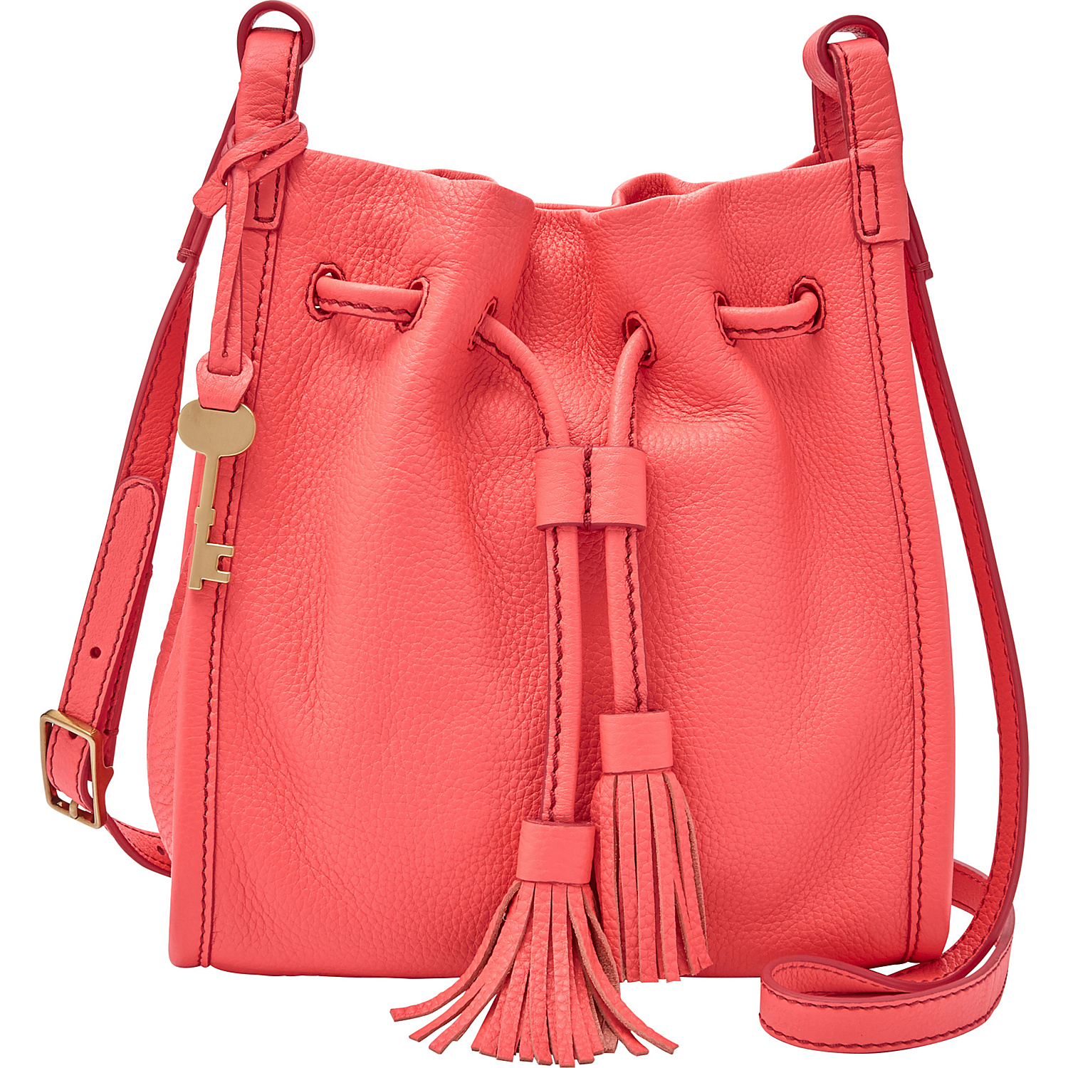 Claire Small Drawstring Crossbody with Pebbled Leather Strap