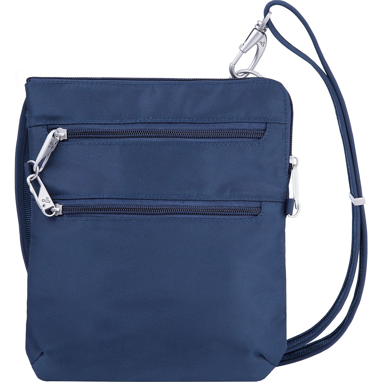 Anti-Theft Classic Slim Double Zip Crossbody Bag