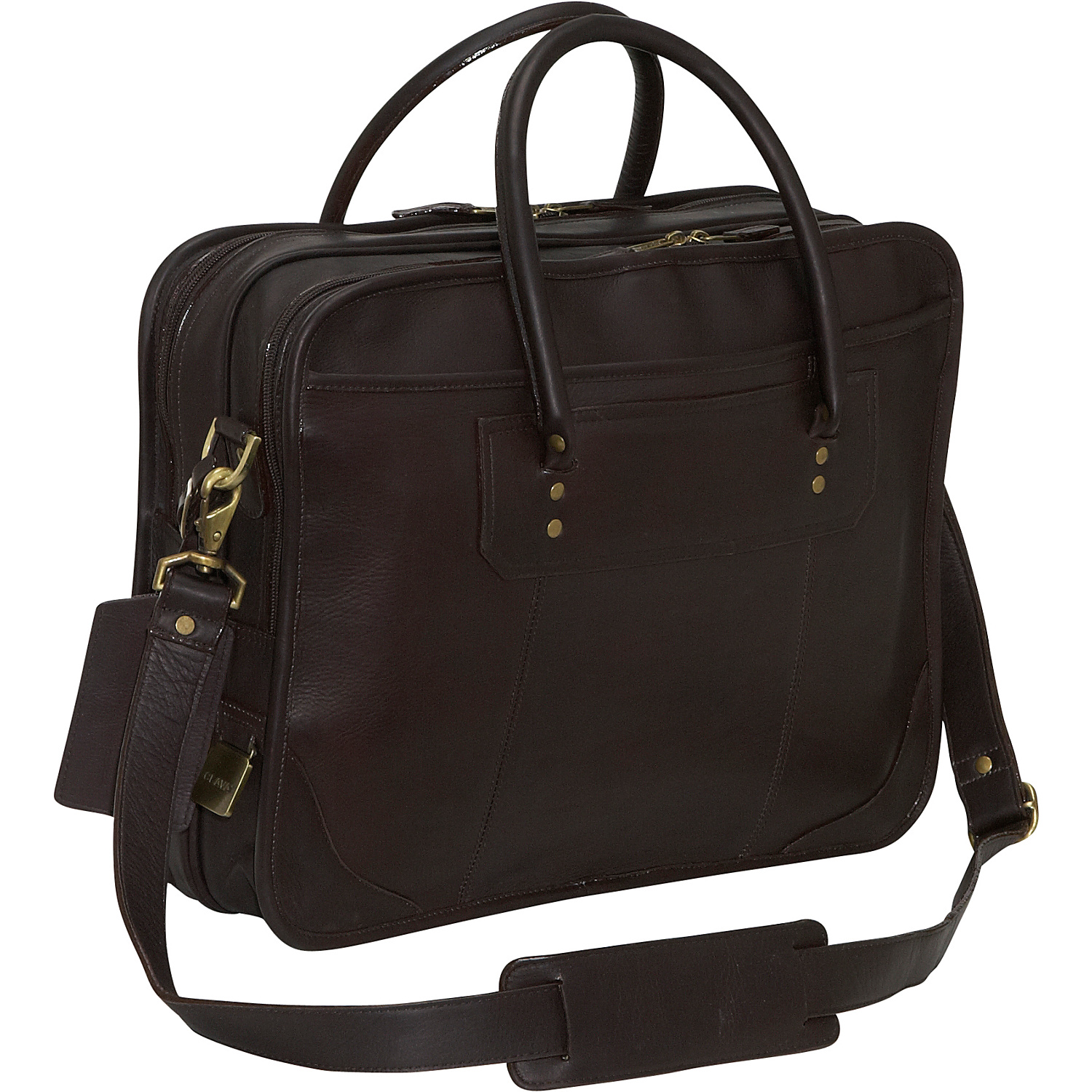 Leather Top Handle Laptop Briefcase