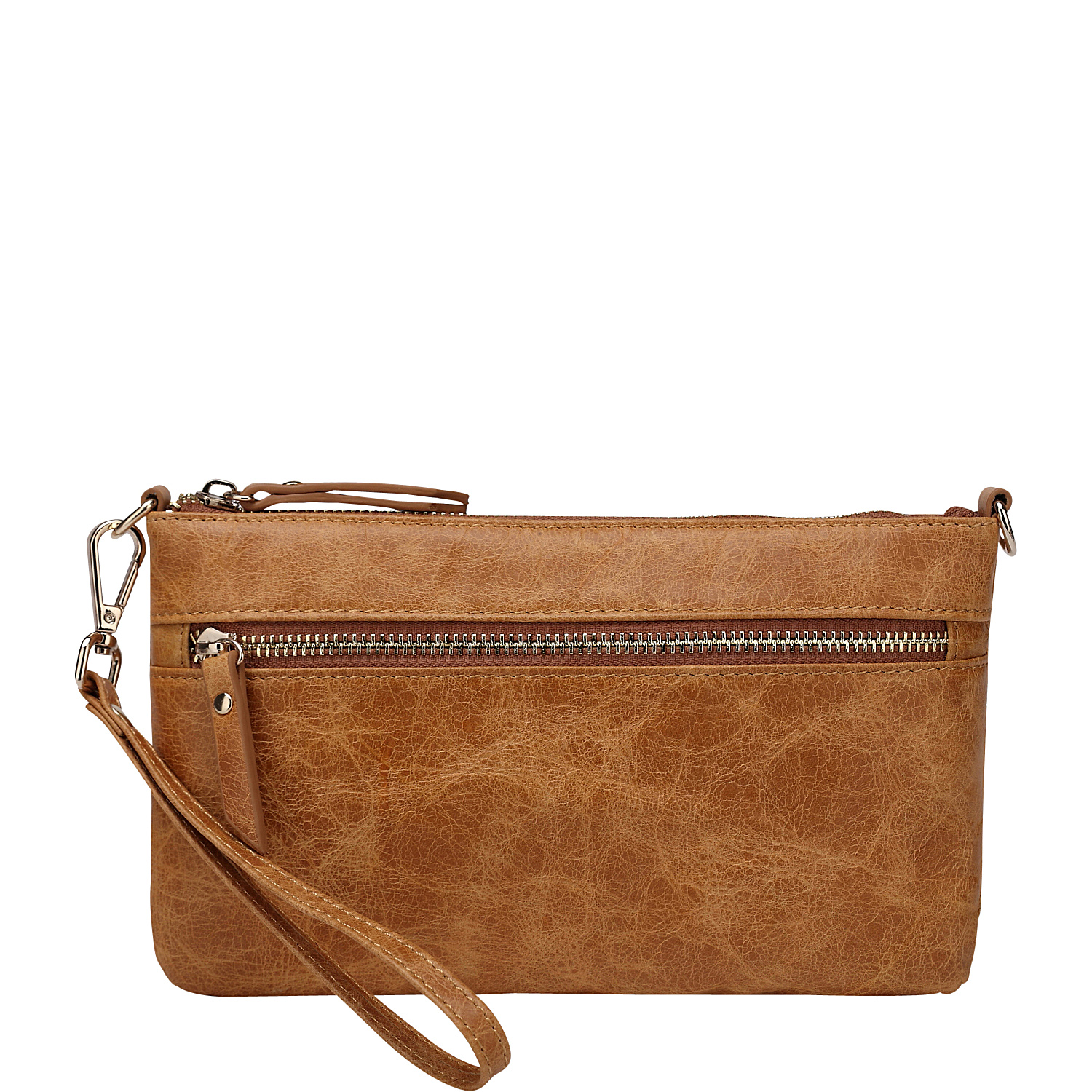 Maci Distressed Leather Crossbody/Clutch