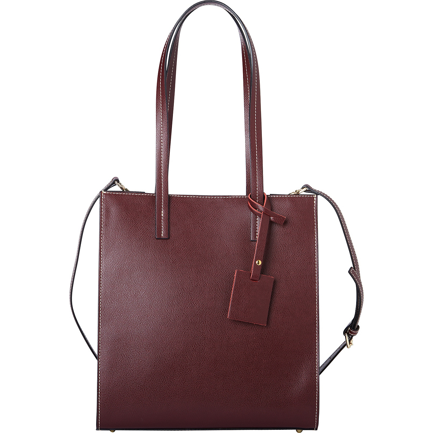 Classic Burgundy Italian Leather Tote