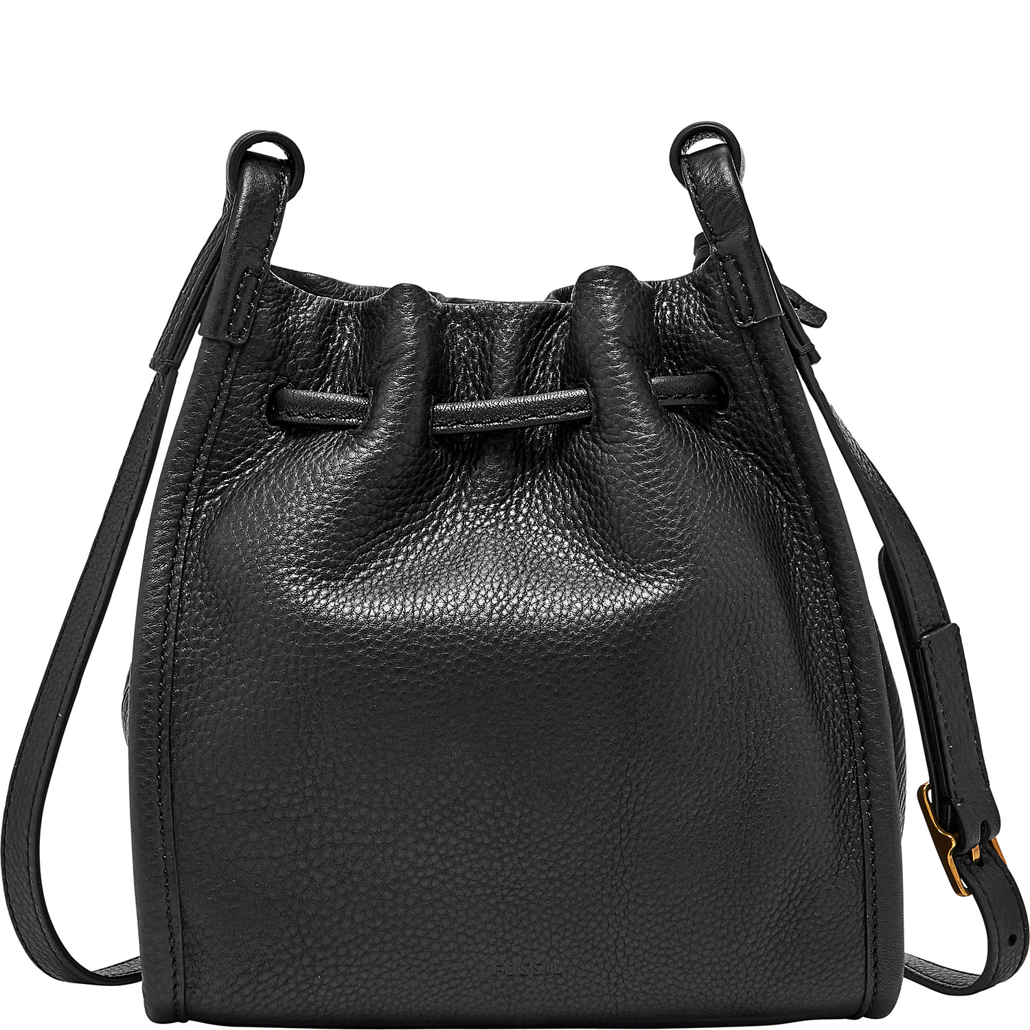 Claire Small Drawstring Crossbody with Pebbled Leather Strap