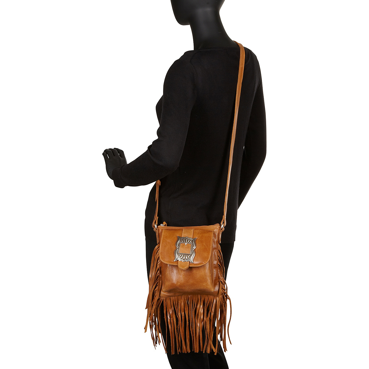 Eagle Feather Soft Crossbody Fringe Bag