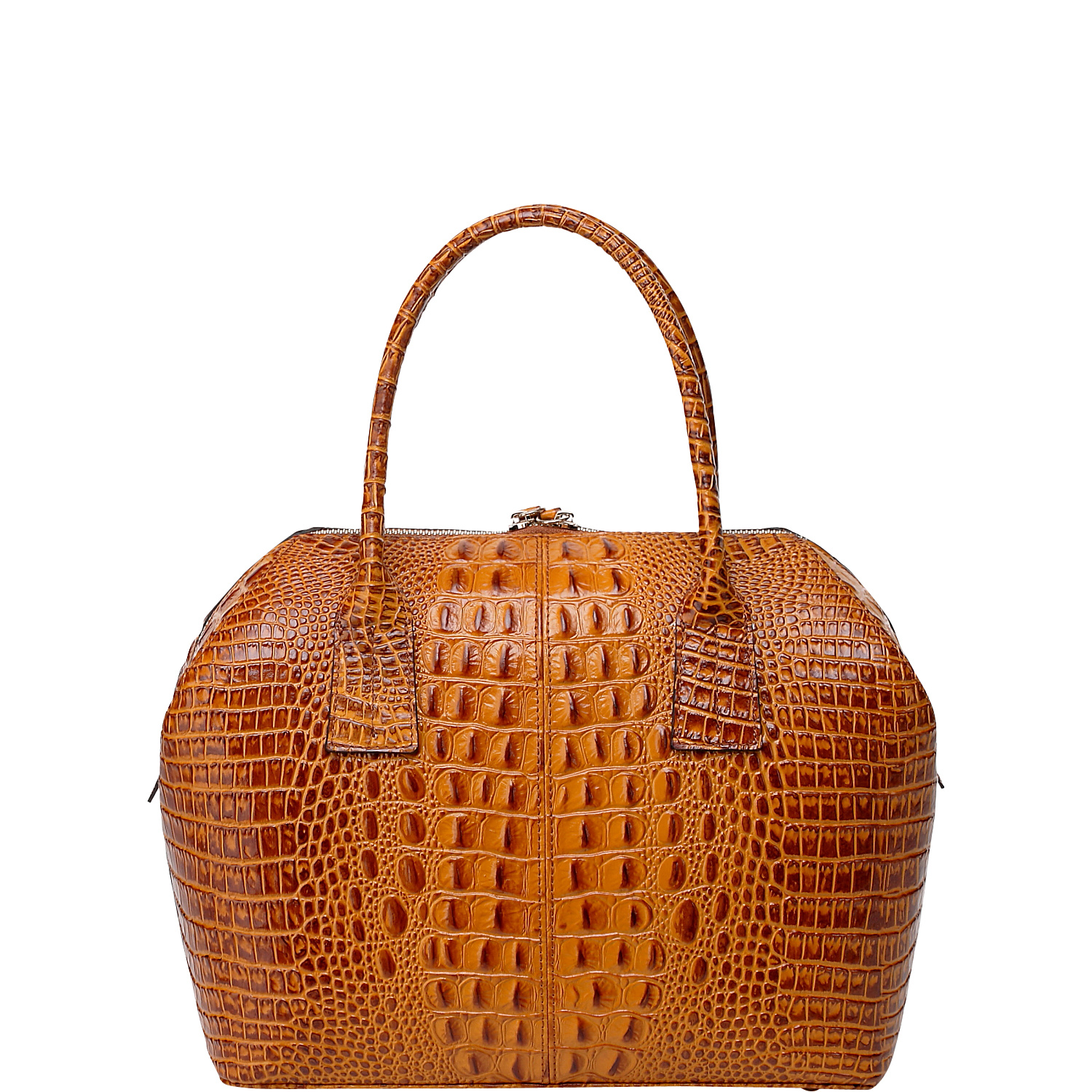 Diane Croc Embossed Top Handle Leather Tote