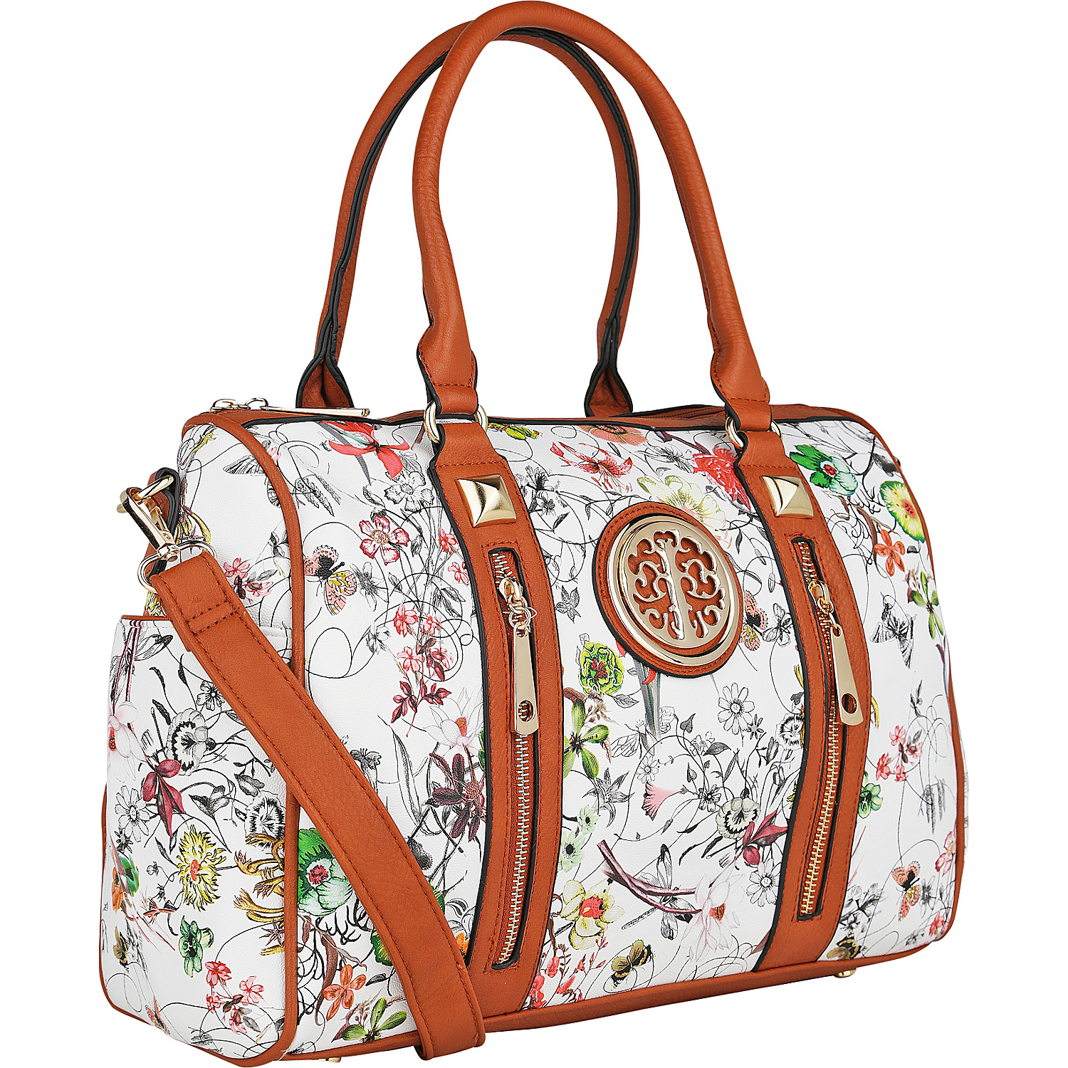 Bloom Floral Print Overnight Satchel