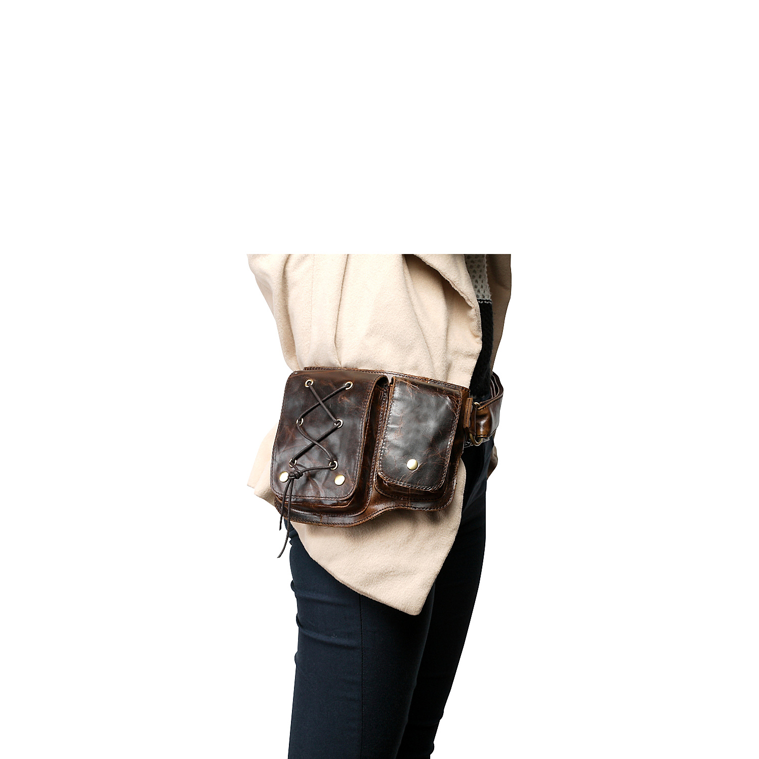 Adonis 2 Leather Waist Pack Hip Purse