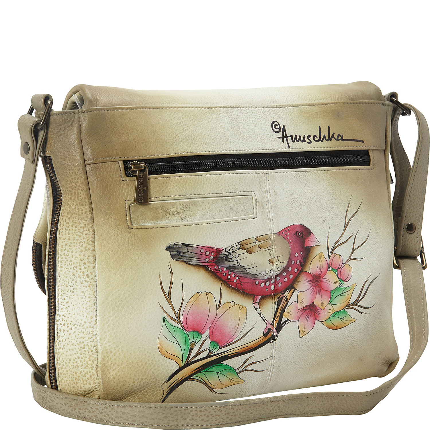 Hand Painted Zip Around Organizer Crossbody