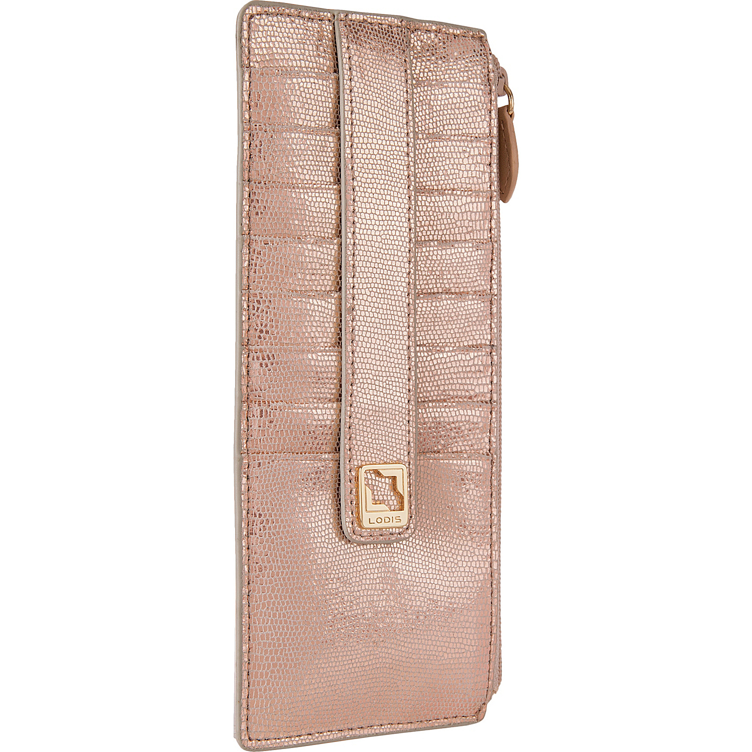 Sophia Glamorous Credit Card Case With Zipper Pocket