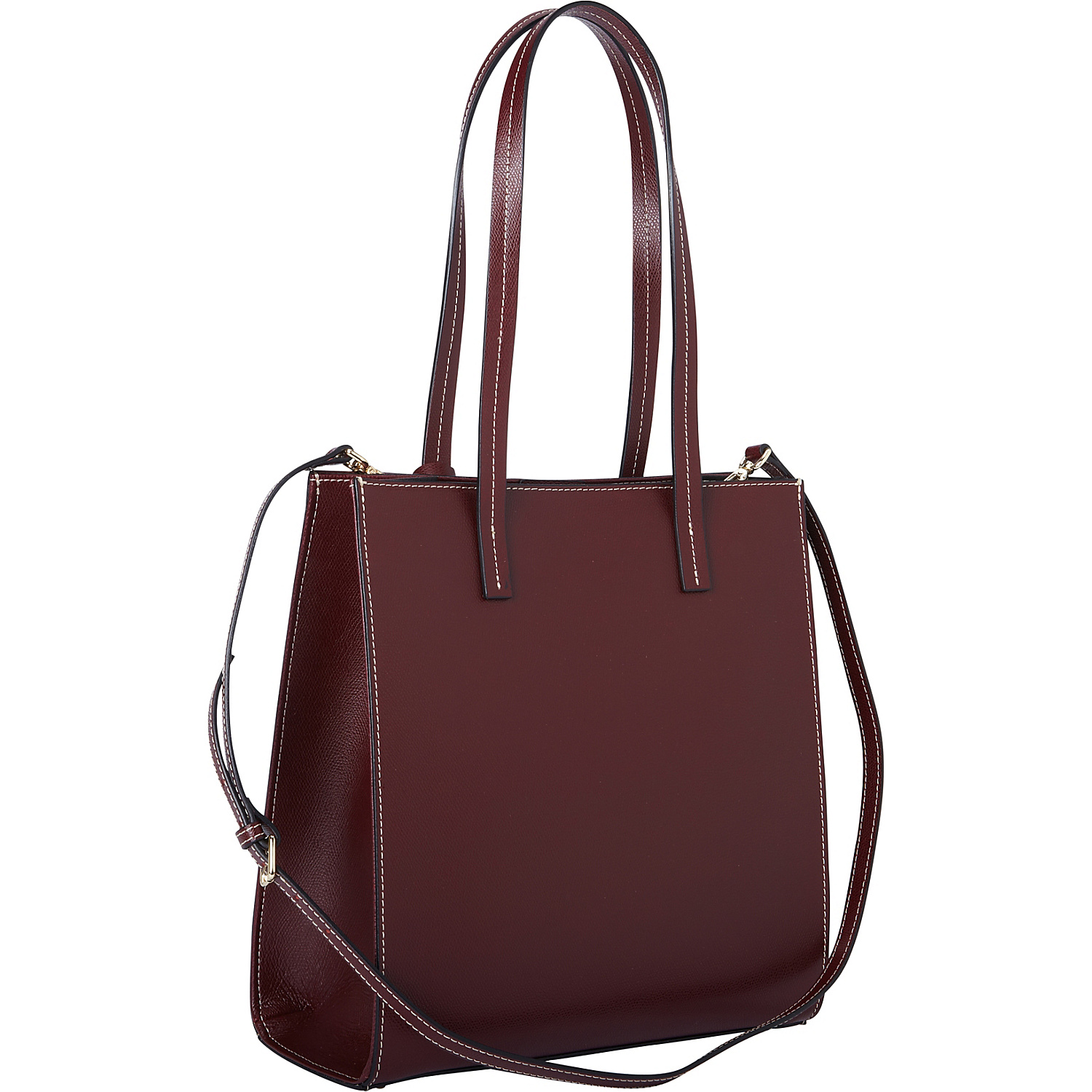 Classic Burgundy Italian Leather Tote