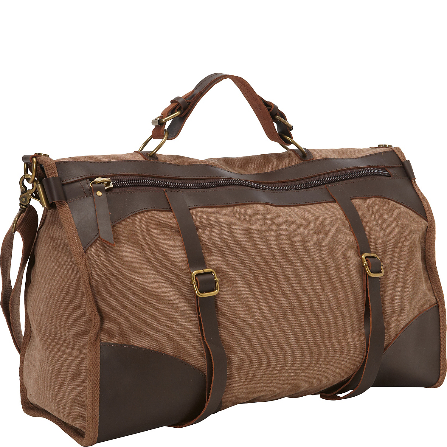 Canvas Weekend Duffle w/Leather Accent