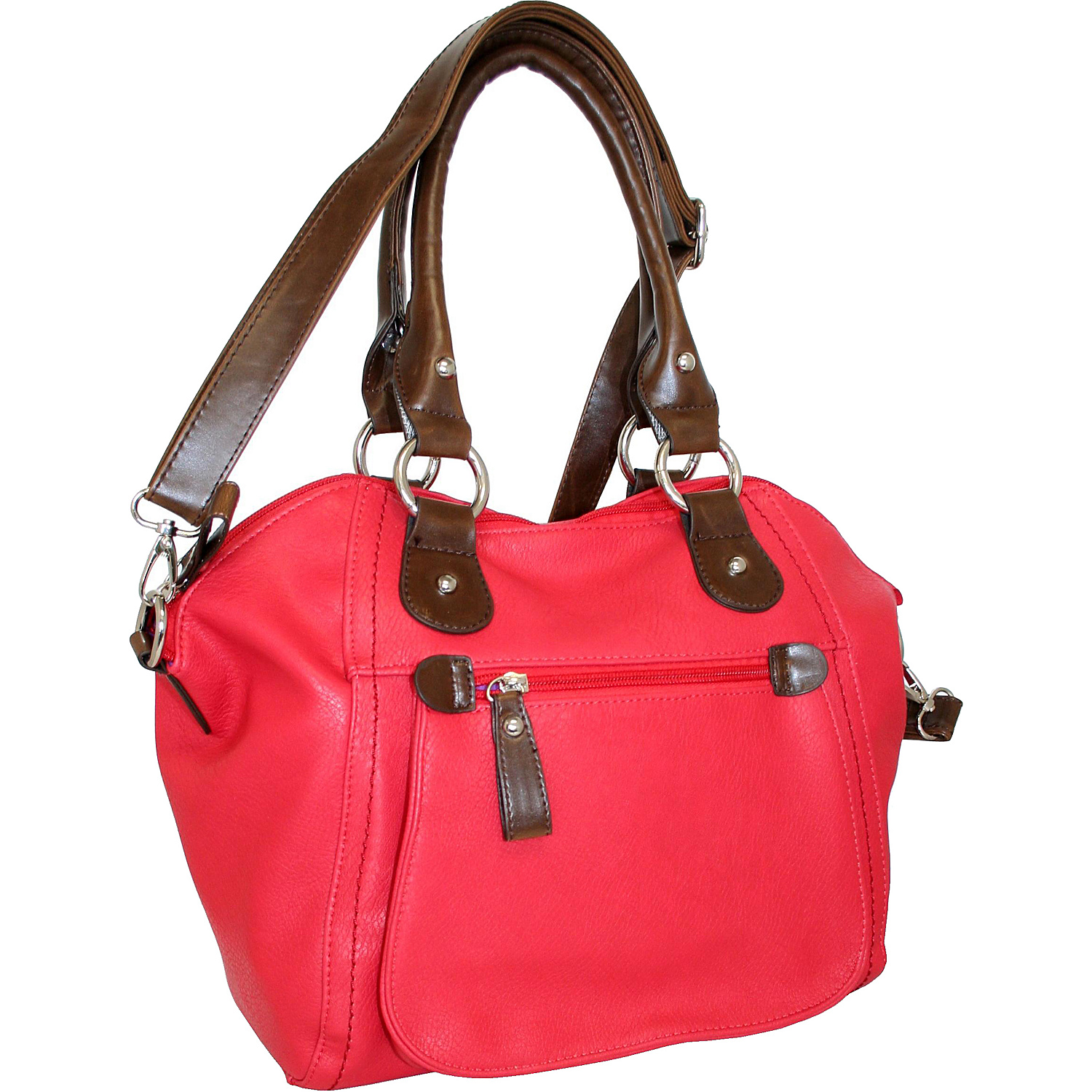 Top Zip Satchel with Cross Body Strap