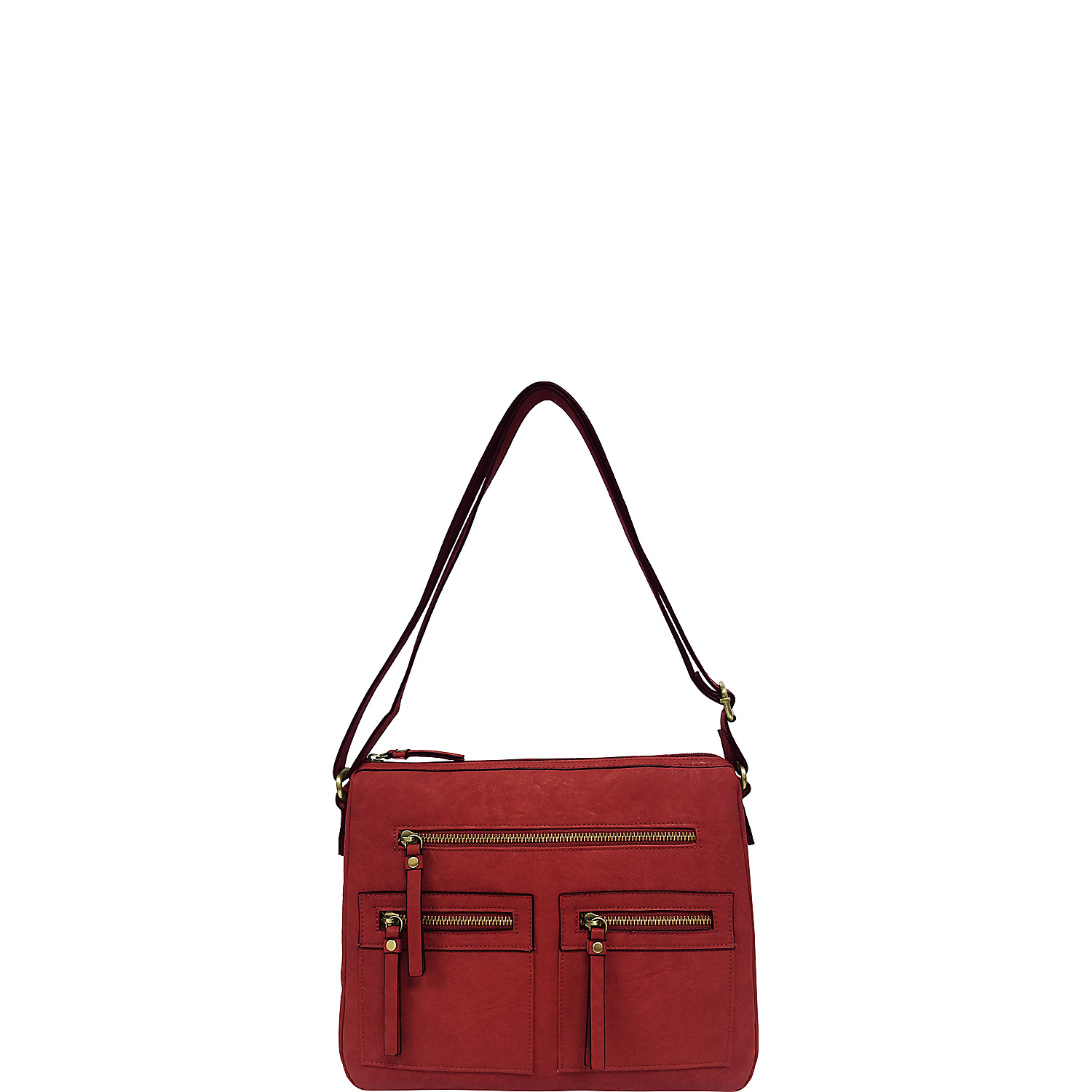 Faux Leather Multi Pocket Crossbody