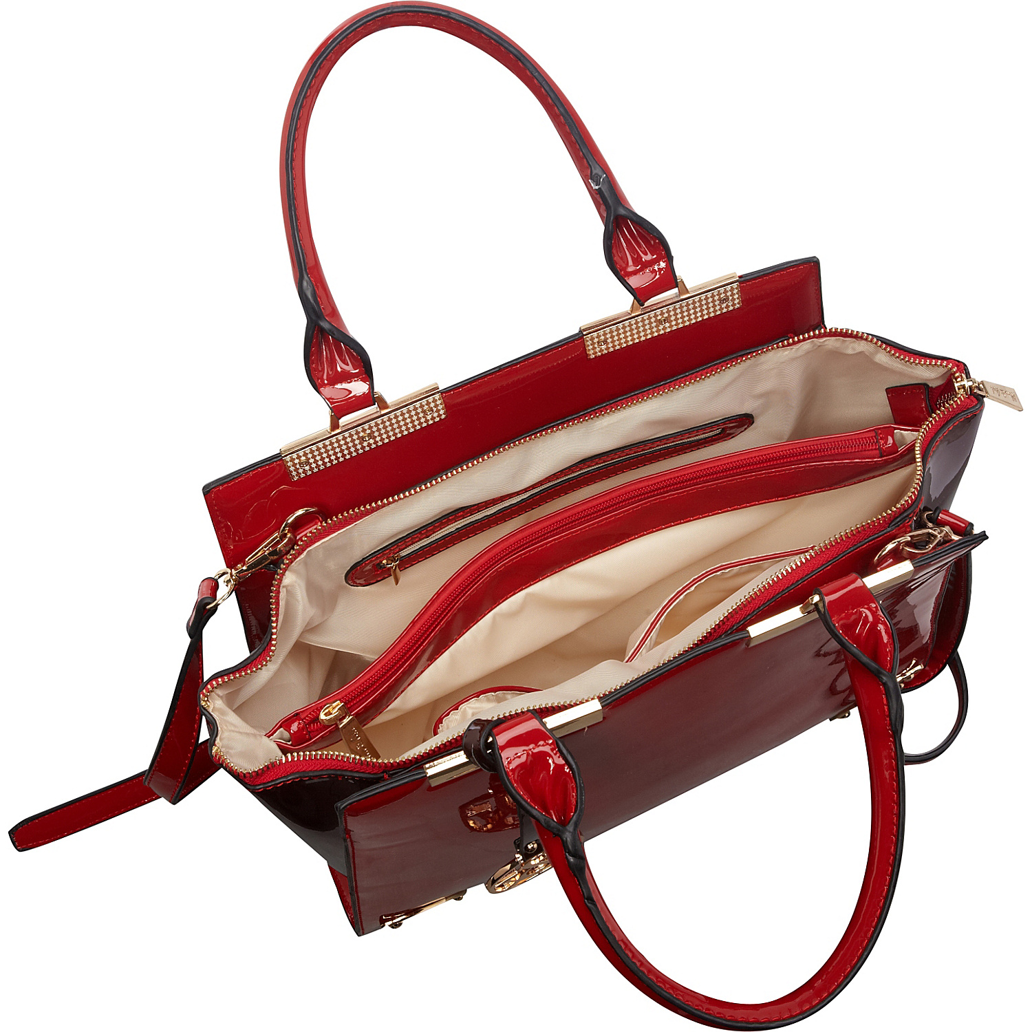 Shiny Two Tone Satchel Bag