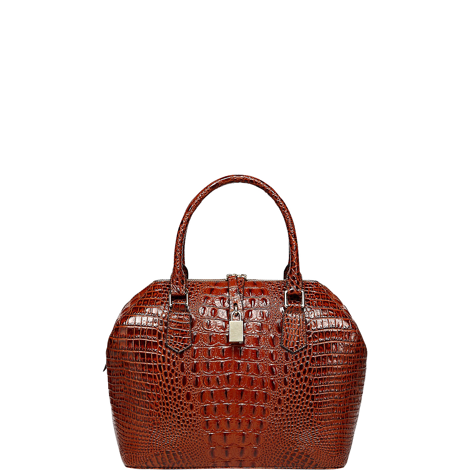 Diane Croc Embossed Top Handle Leather Tote