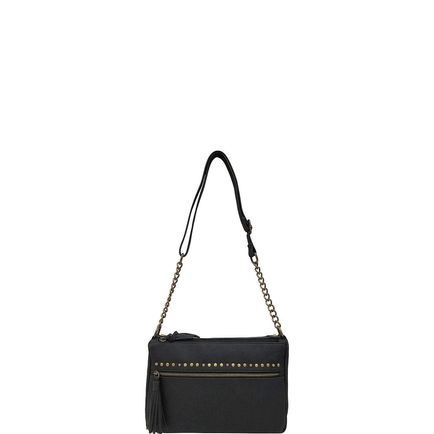 Grainy Pebble Studded Crossbody