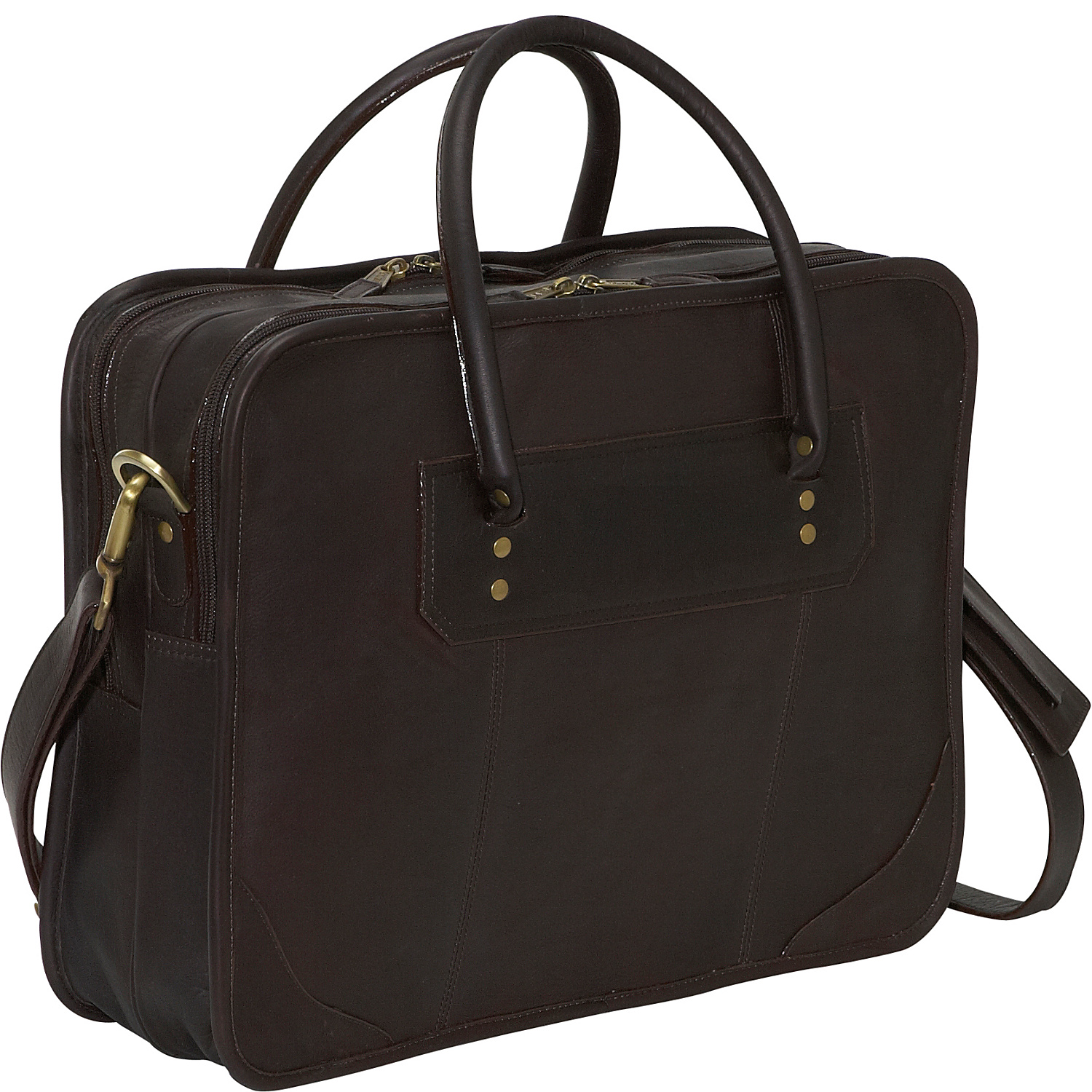 Leather Top Handle Laptop Briefcase