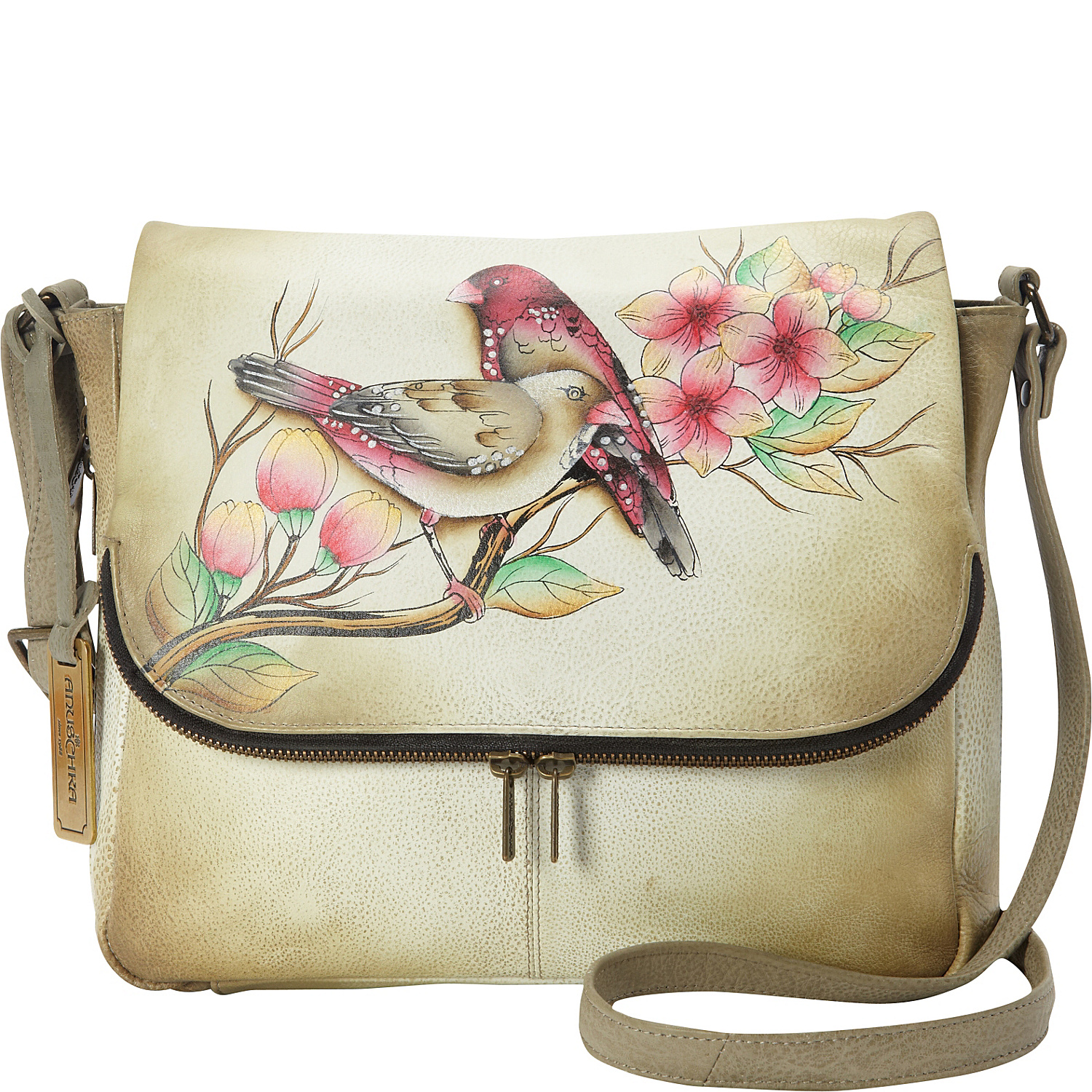 Hand Painted Zip Around Organizer Crossbody