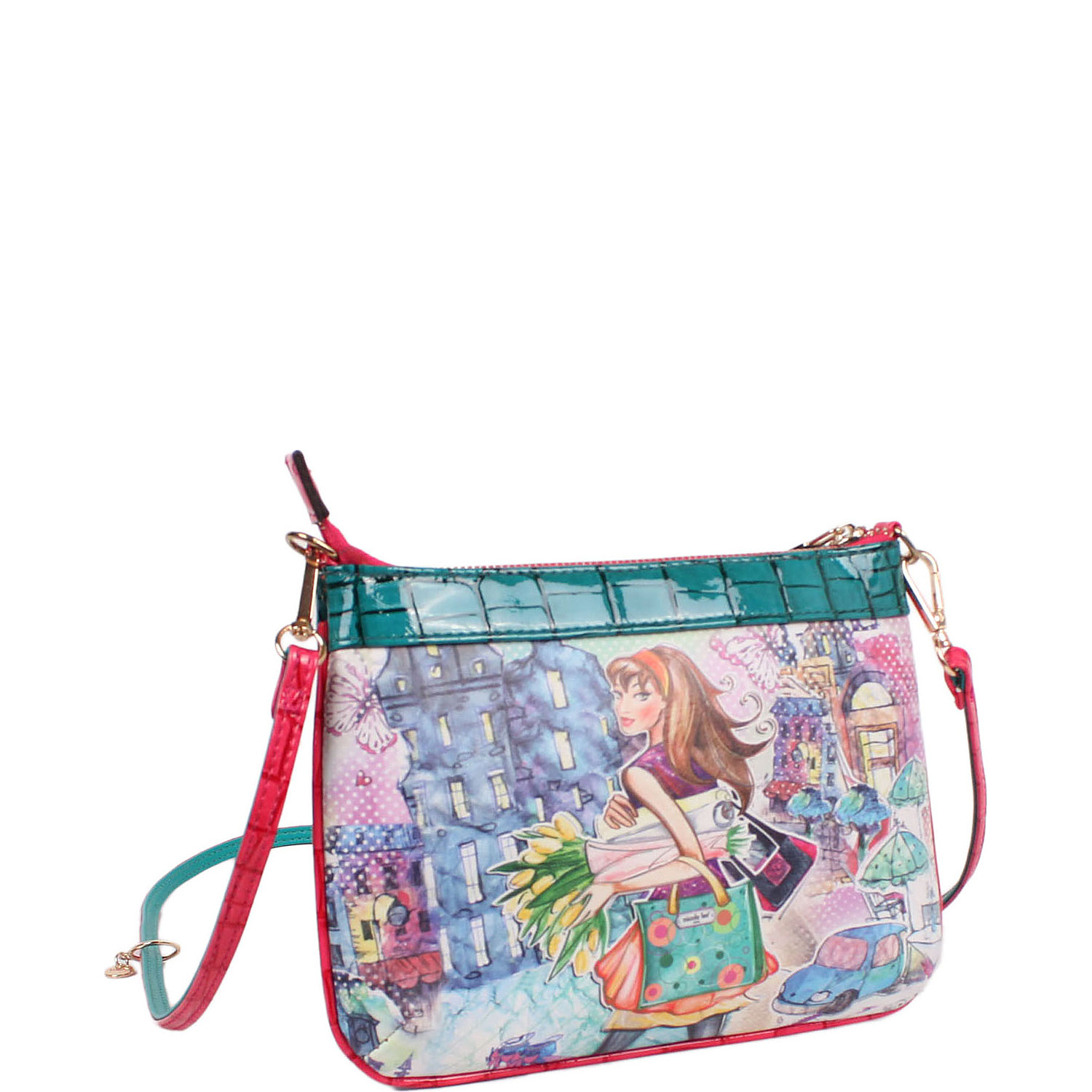 Tulip Girl Print Mini Crossbody