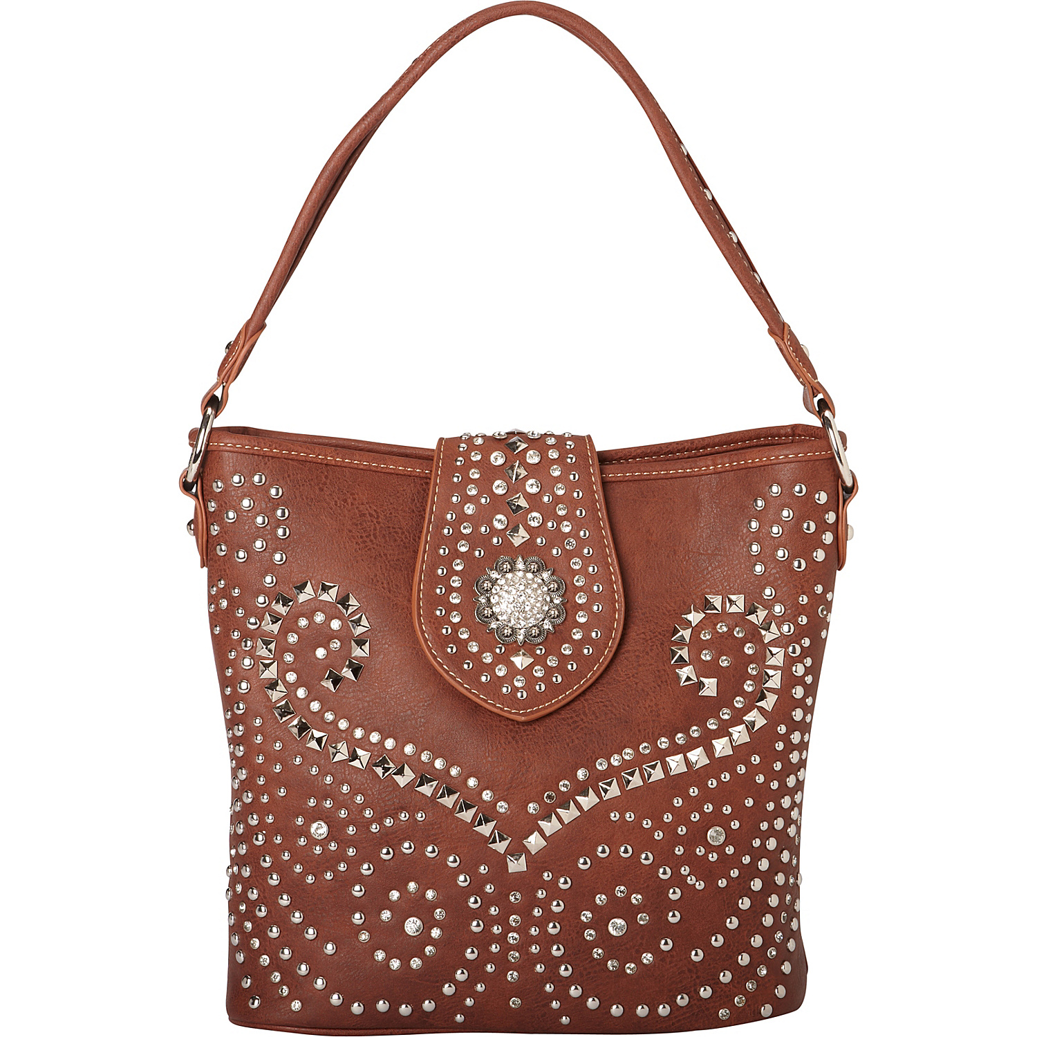 Silver Floral Bling Hobo