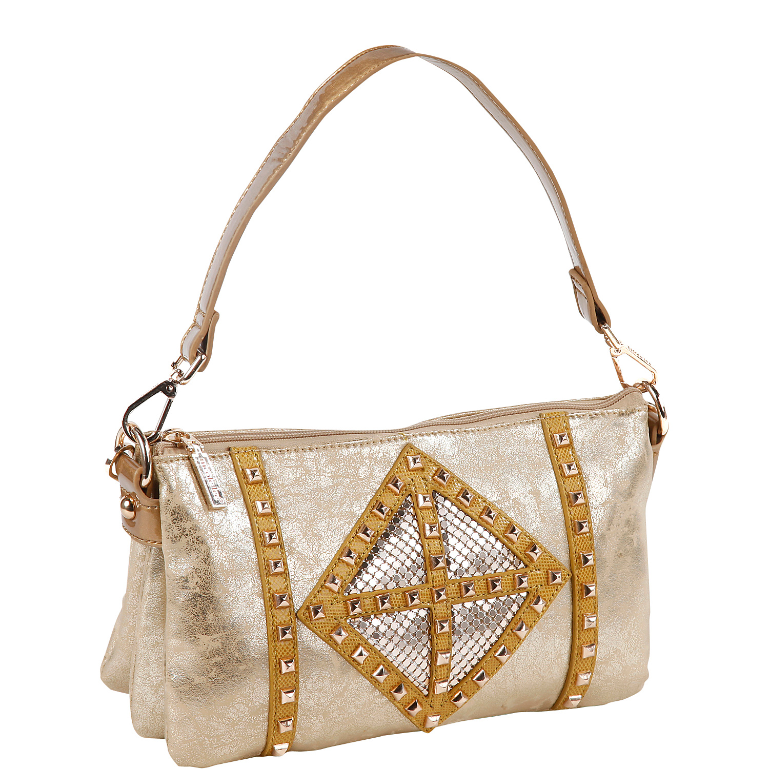 Joanne Metallic Geometrics Shoulder Bag