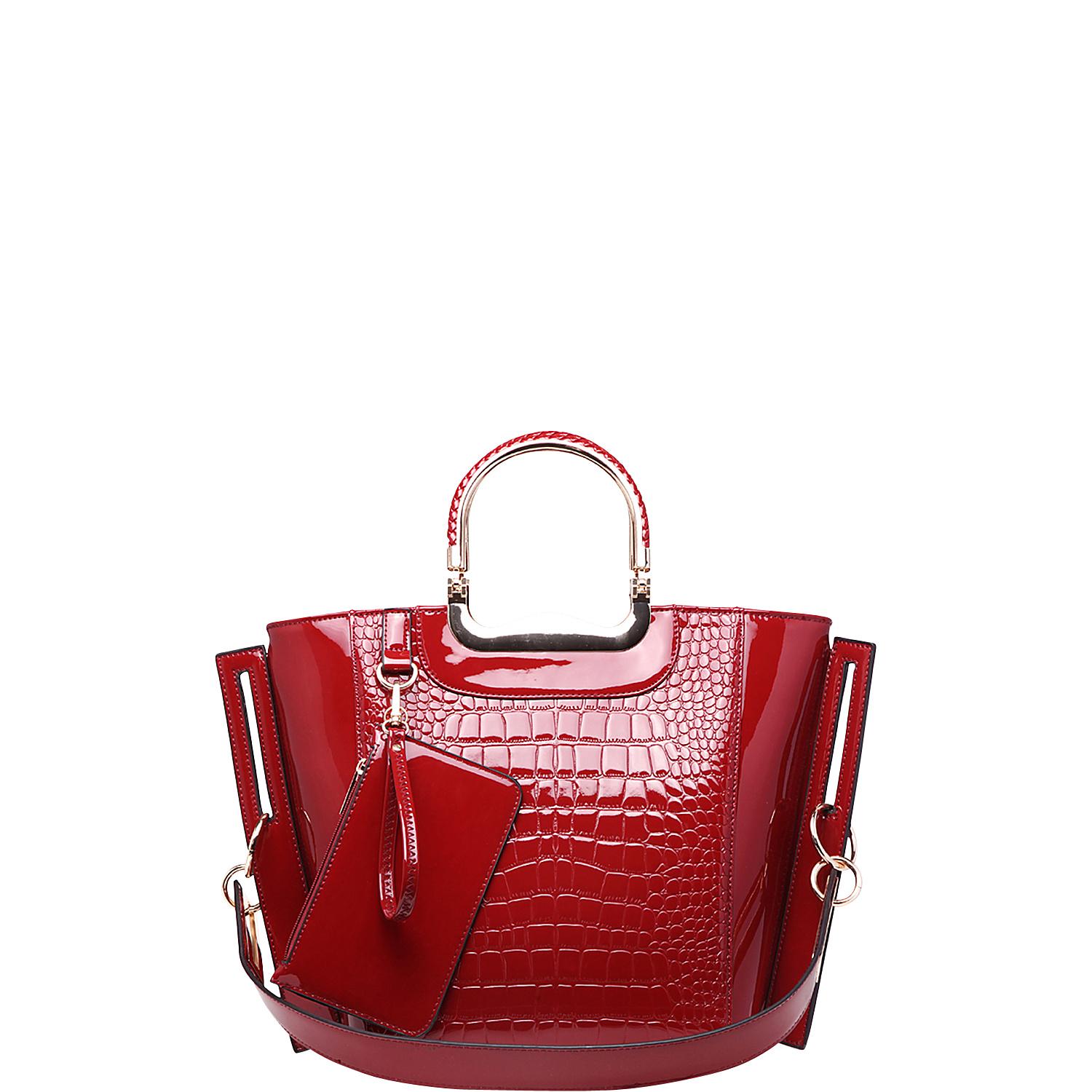 Tressa Croco-Embossed Shoulder Tote