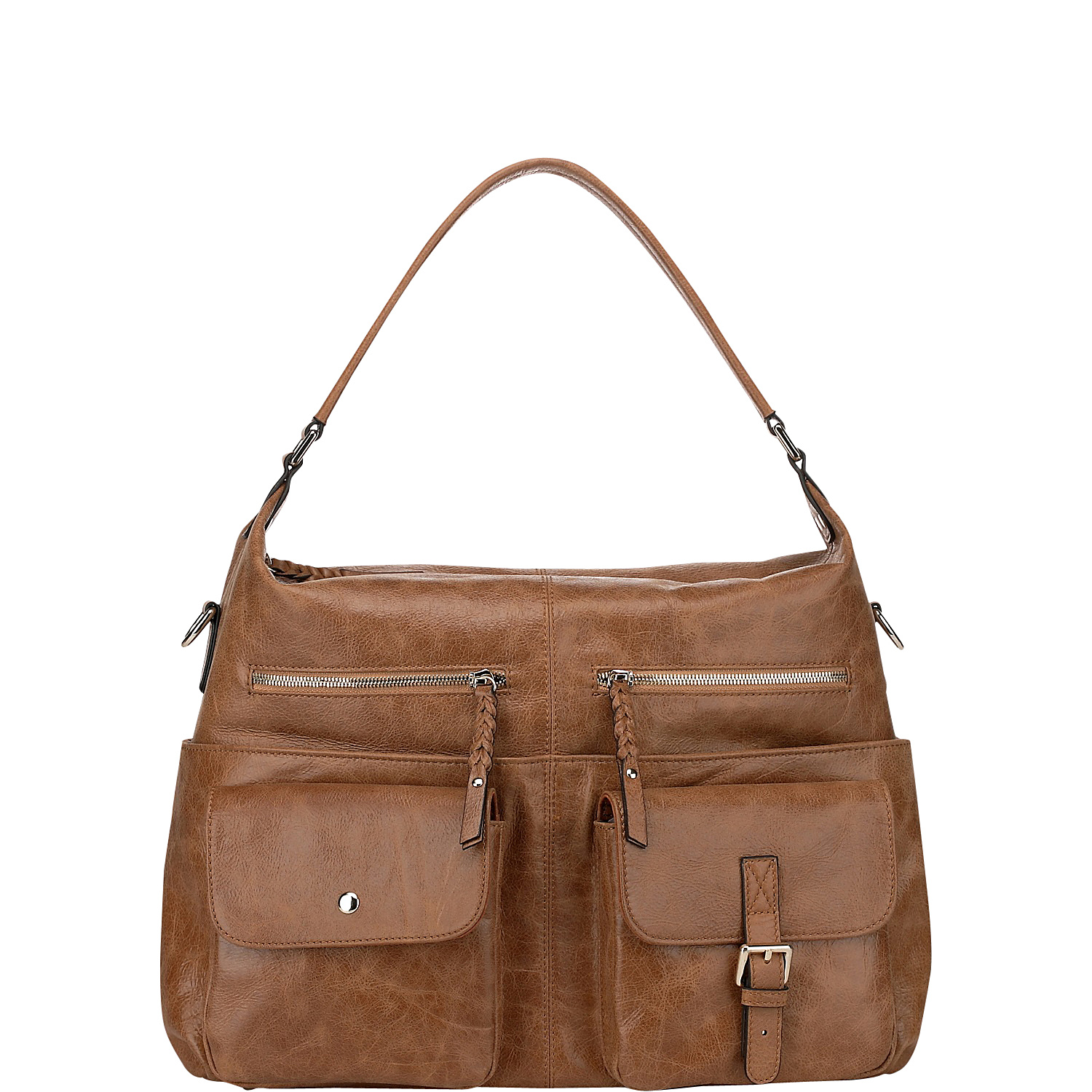 Carlotta Distressed Leather Shoulder Bag