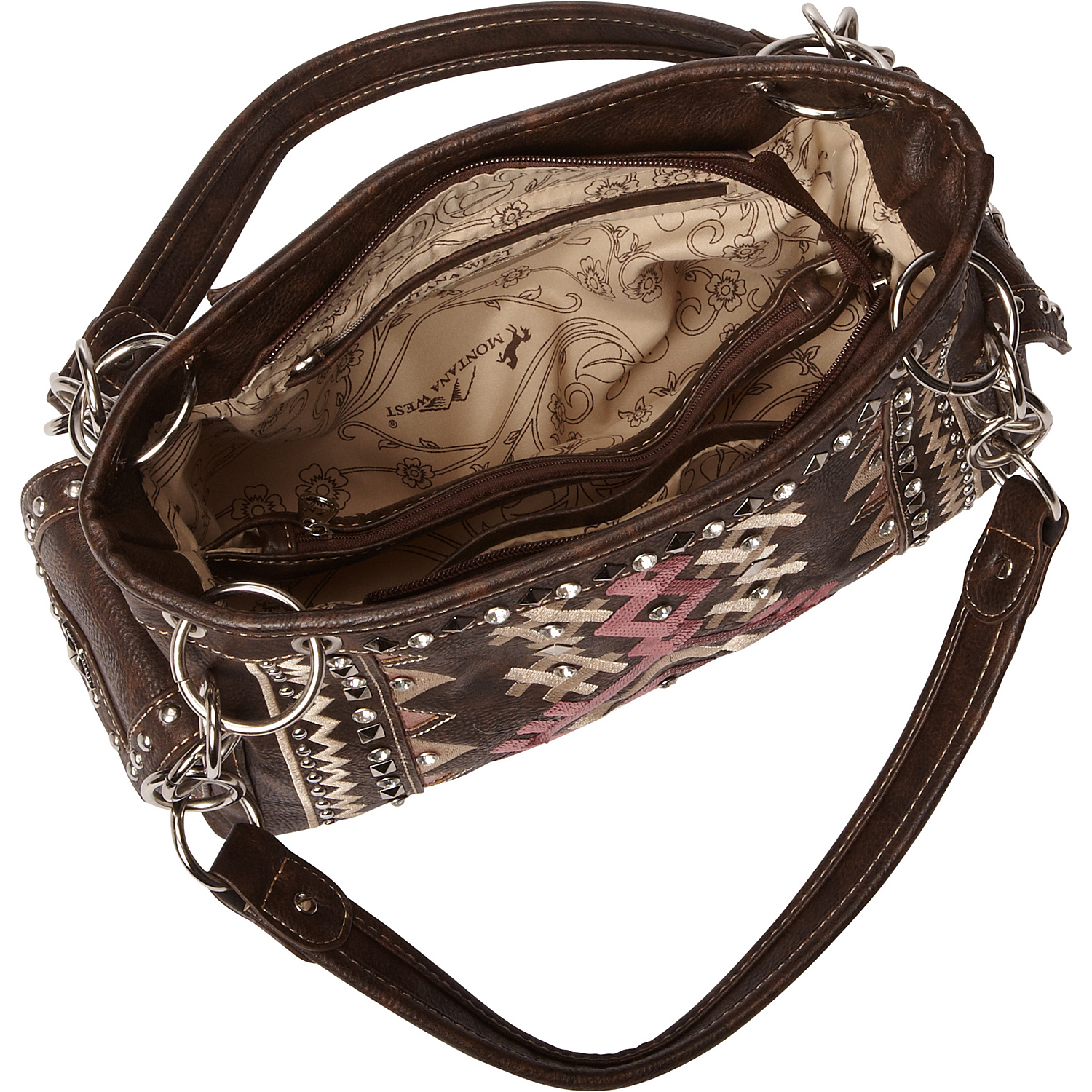 Tribal Design with Glitter Sequence Satchel