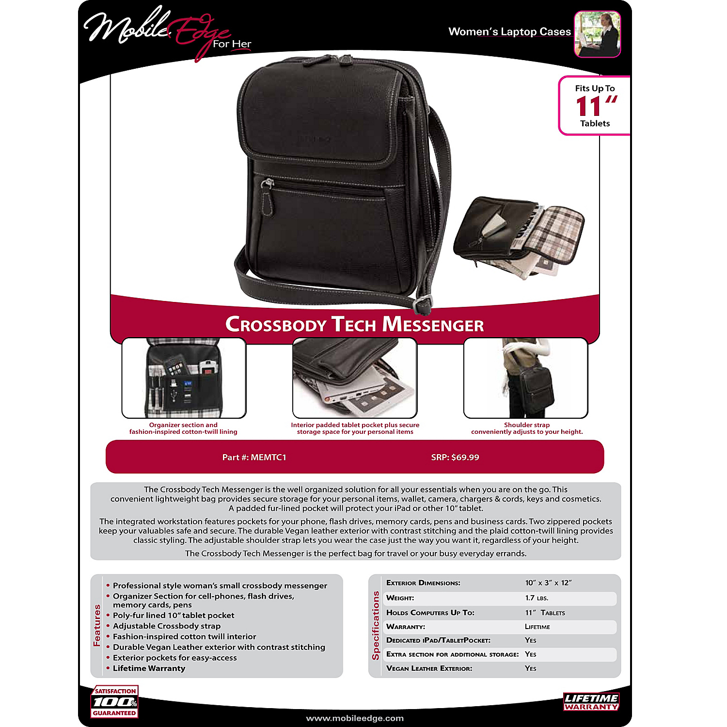 Crossbody Tech Messenger - 11"