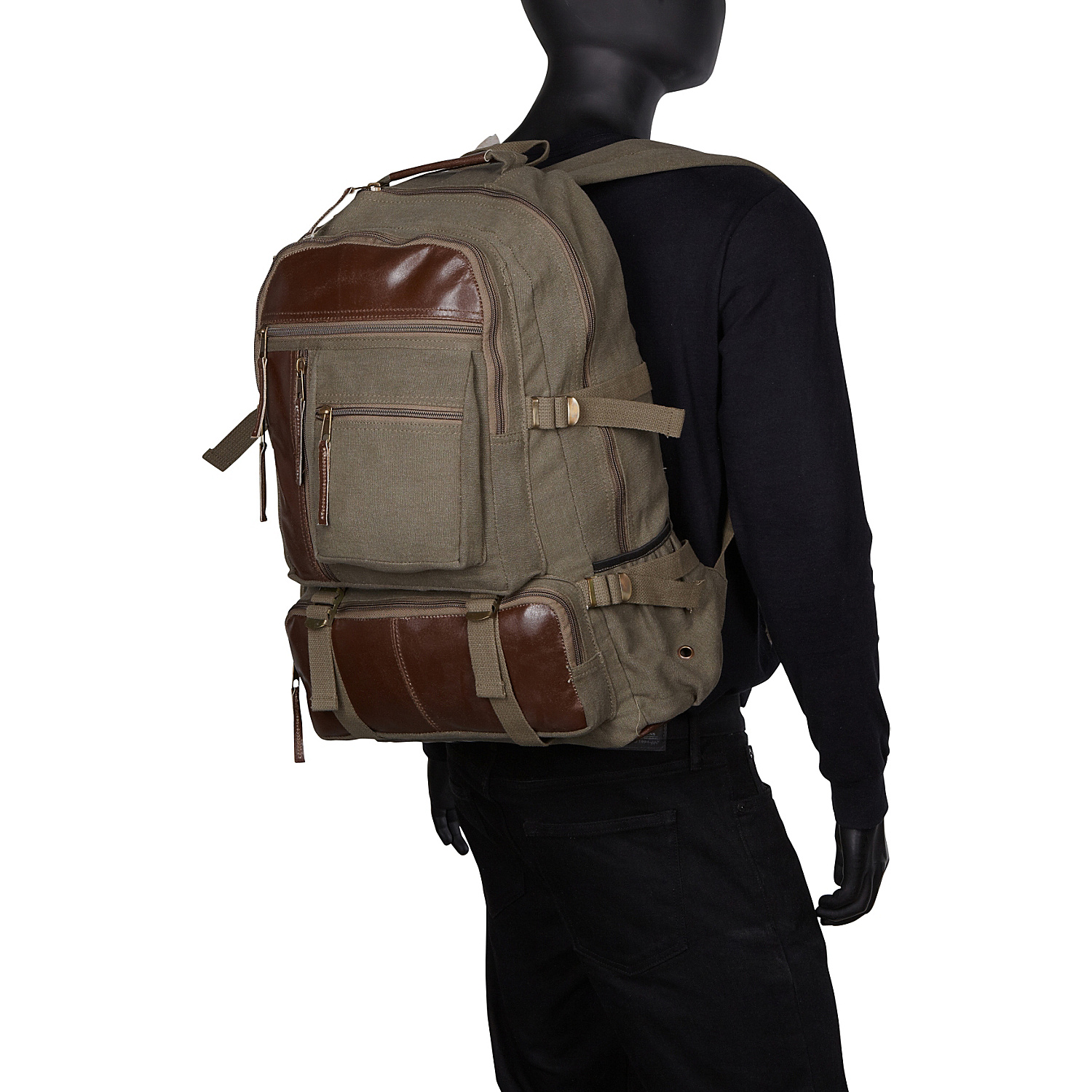 Retro Cantabrian Excursion Rucksack with Leather Trim