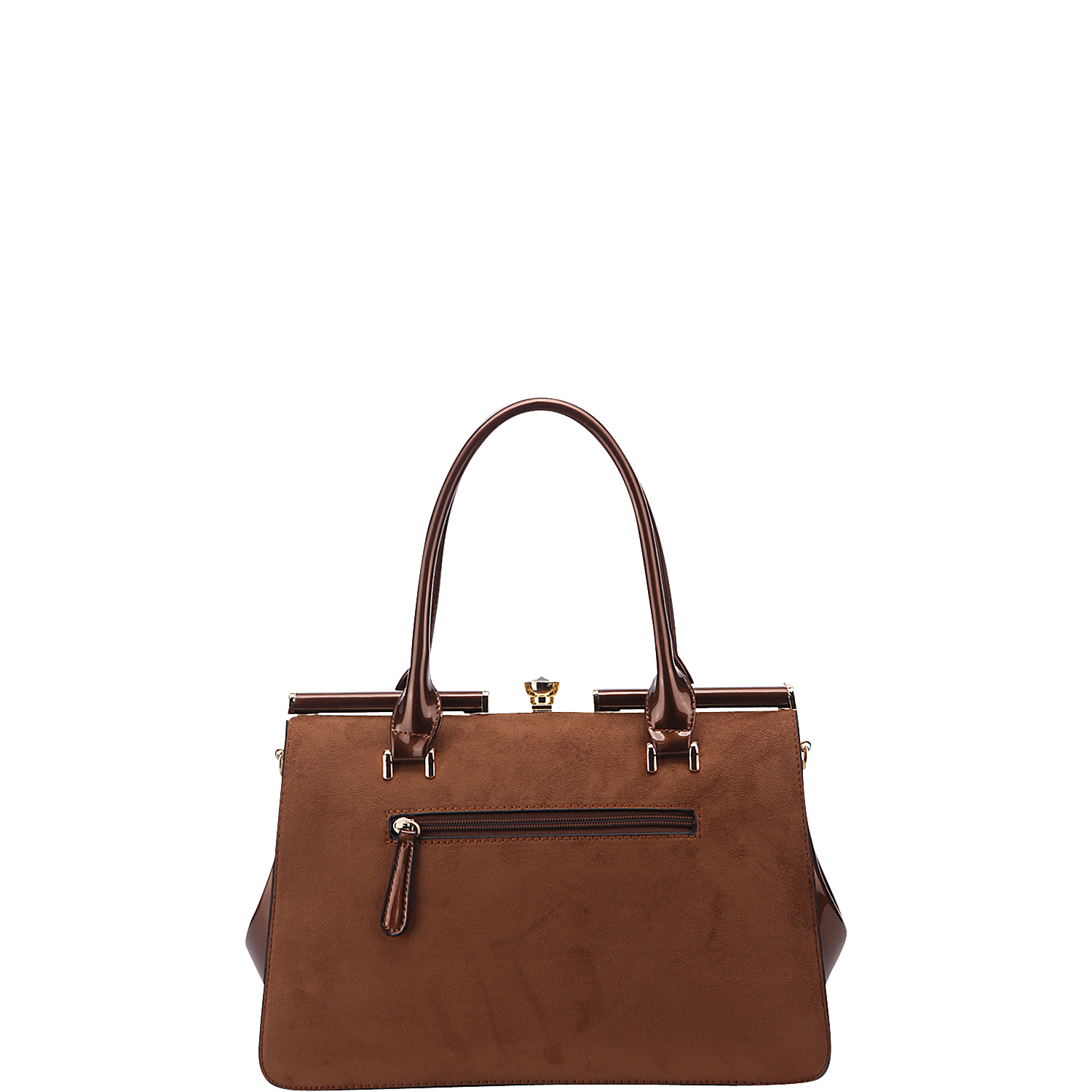 Marigold Kiss-Lock Patent Celebrity Style Satchel