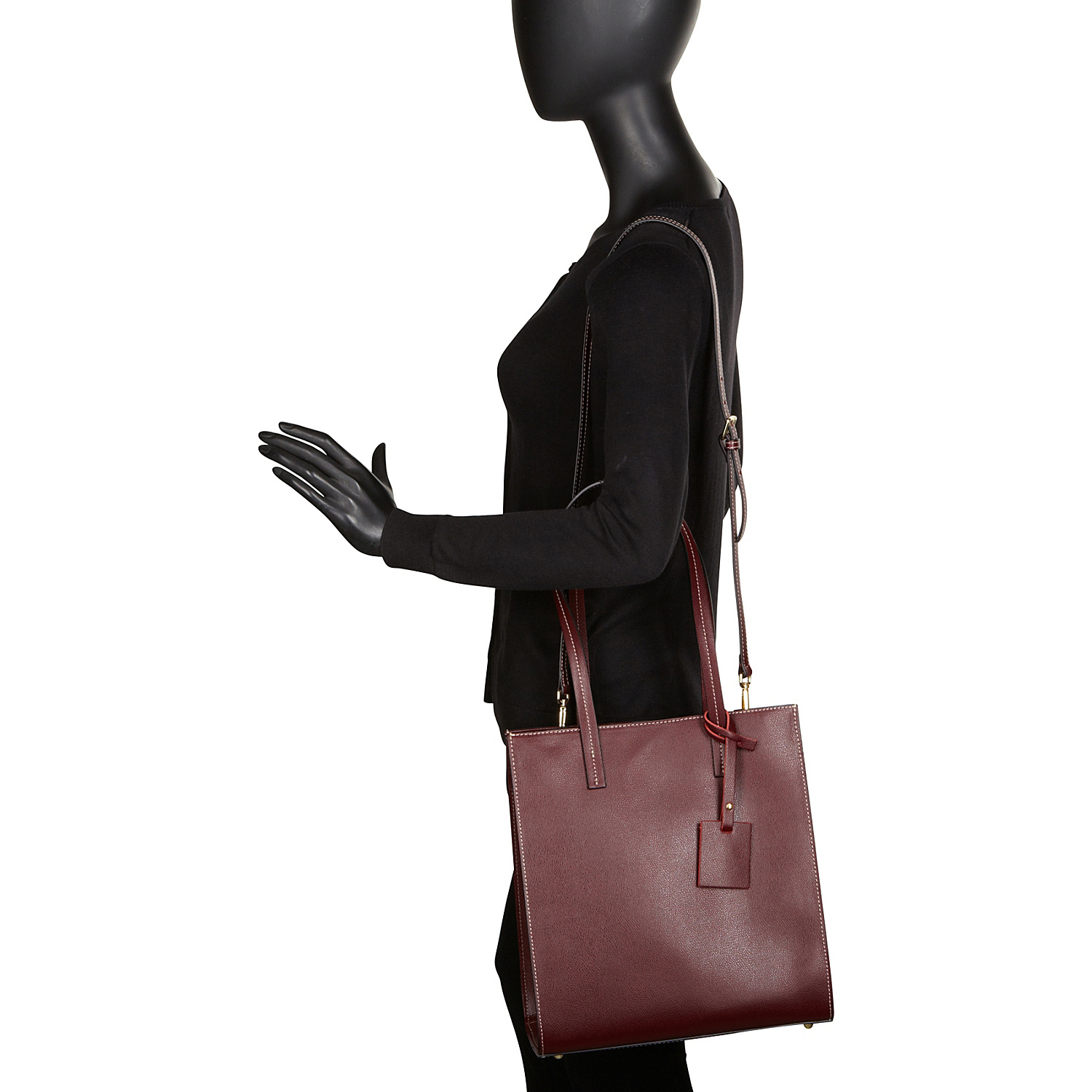 Classic Burgundy Italian Leather Tote