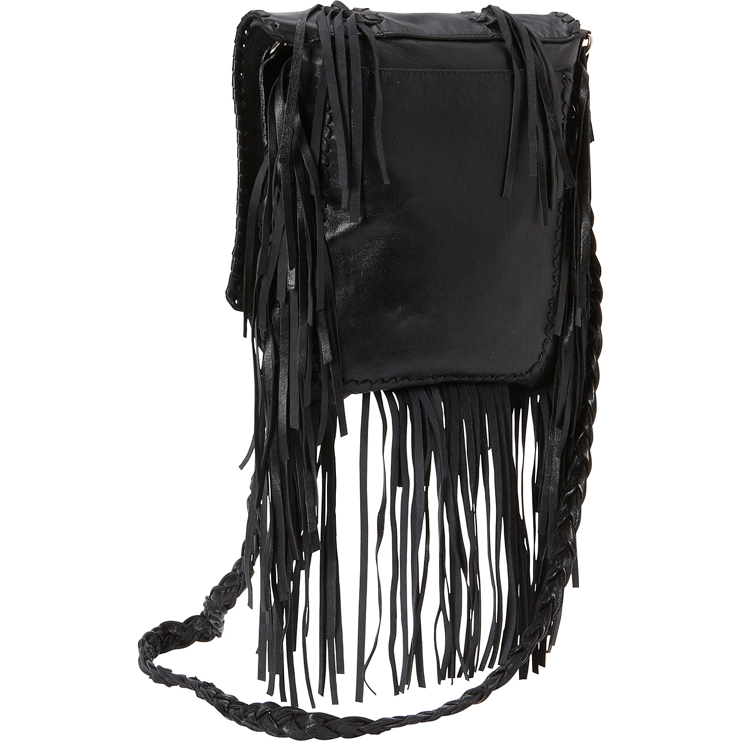 Full Flap with Three Conchos and Fringe Shoulder Bag