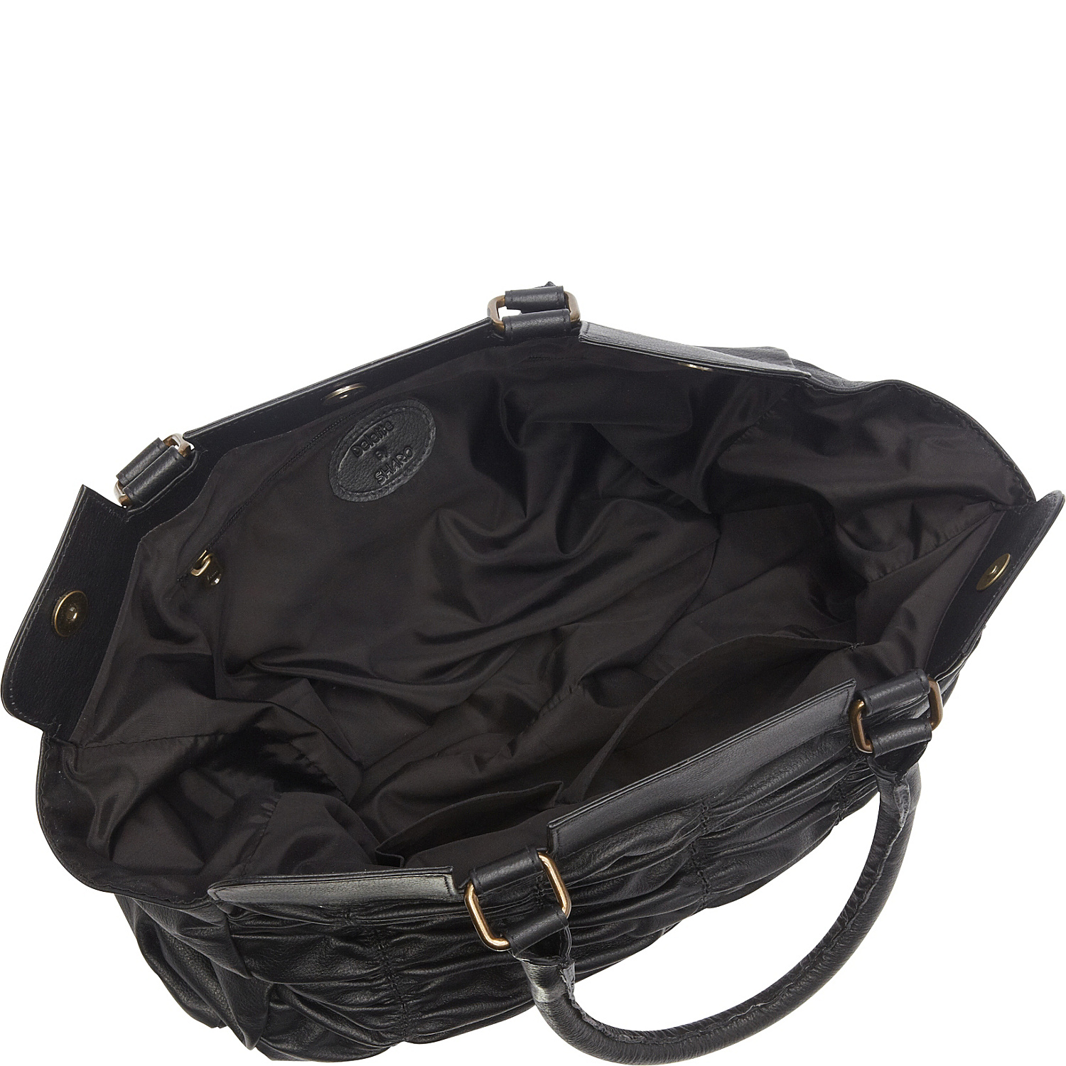 Black Leather Quilted Handbag