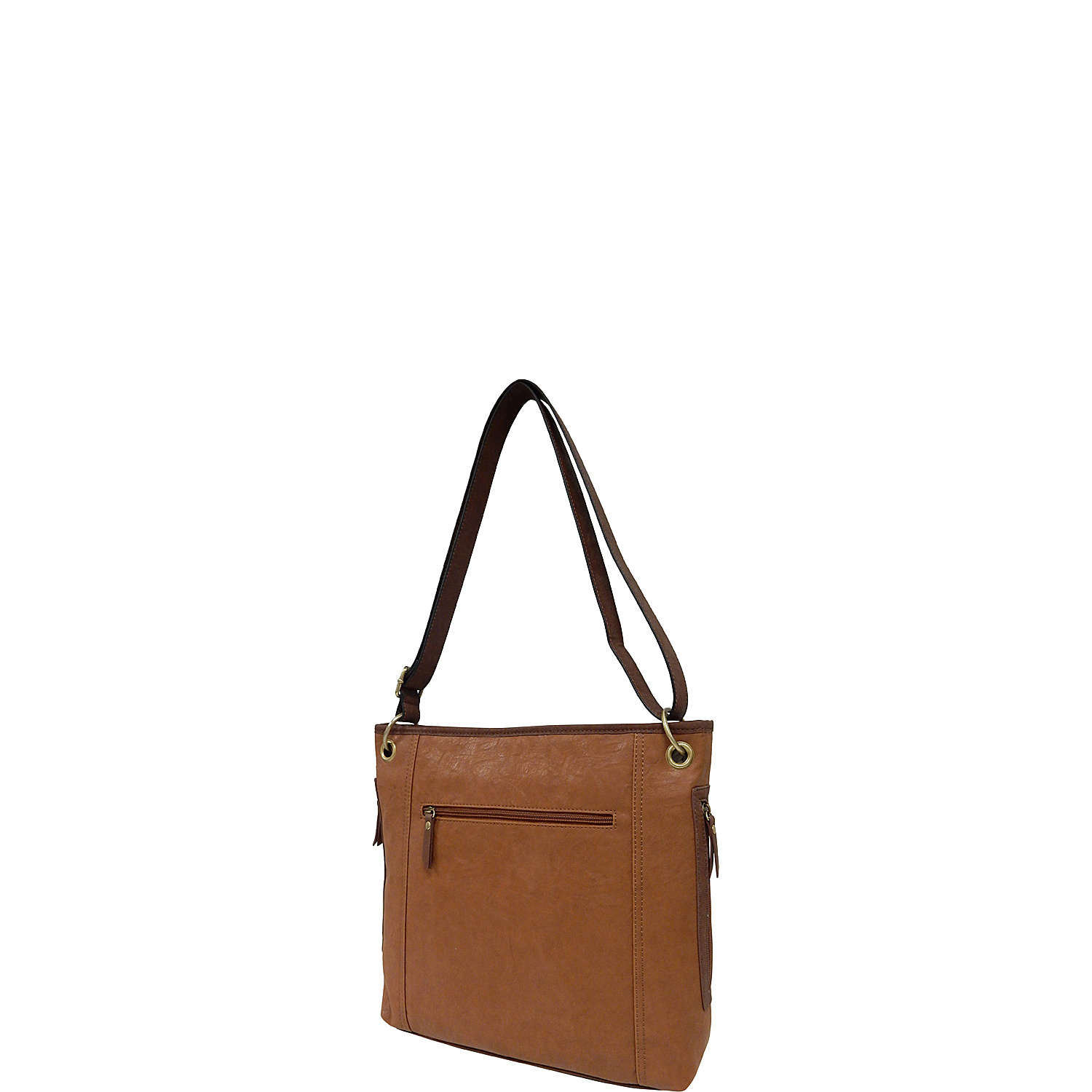 Veg Tan Leather Triple Zip Crossbody